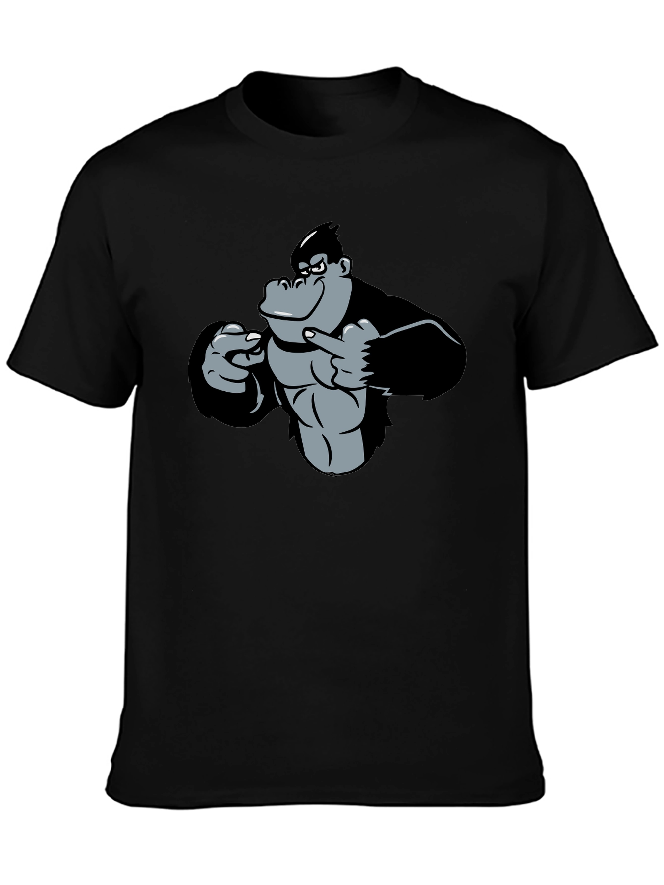 Funny Gorilla Graphic Black T-Shirt