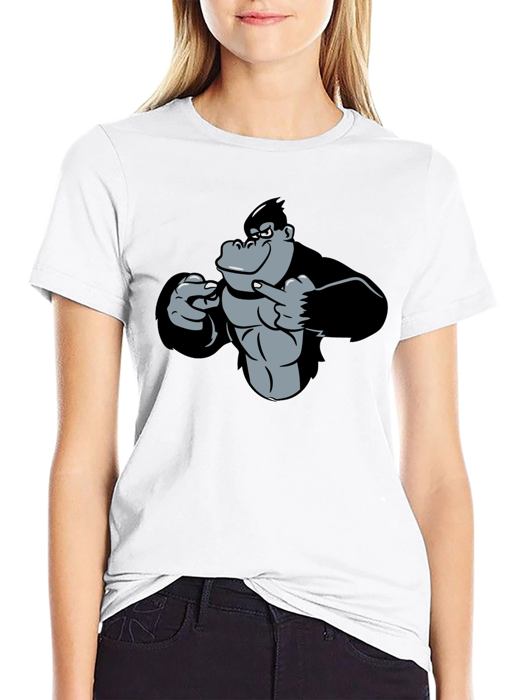 Funny Gorilla Graphic Black T-Shirt
