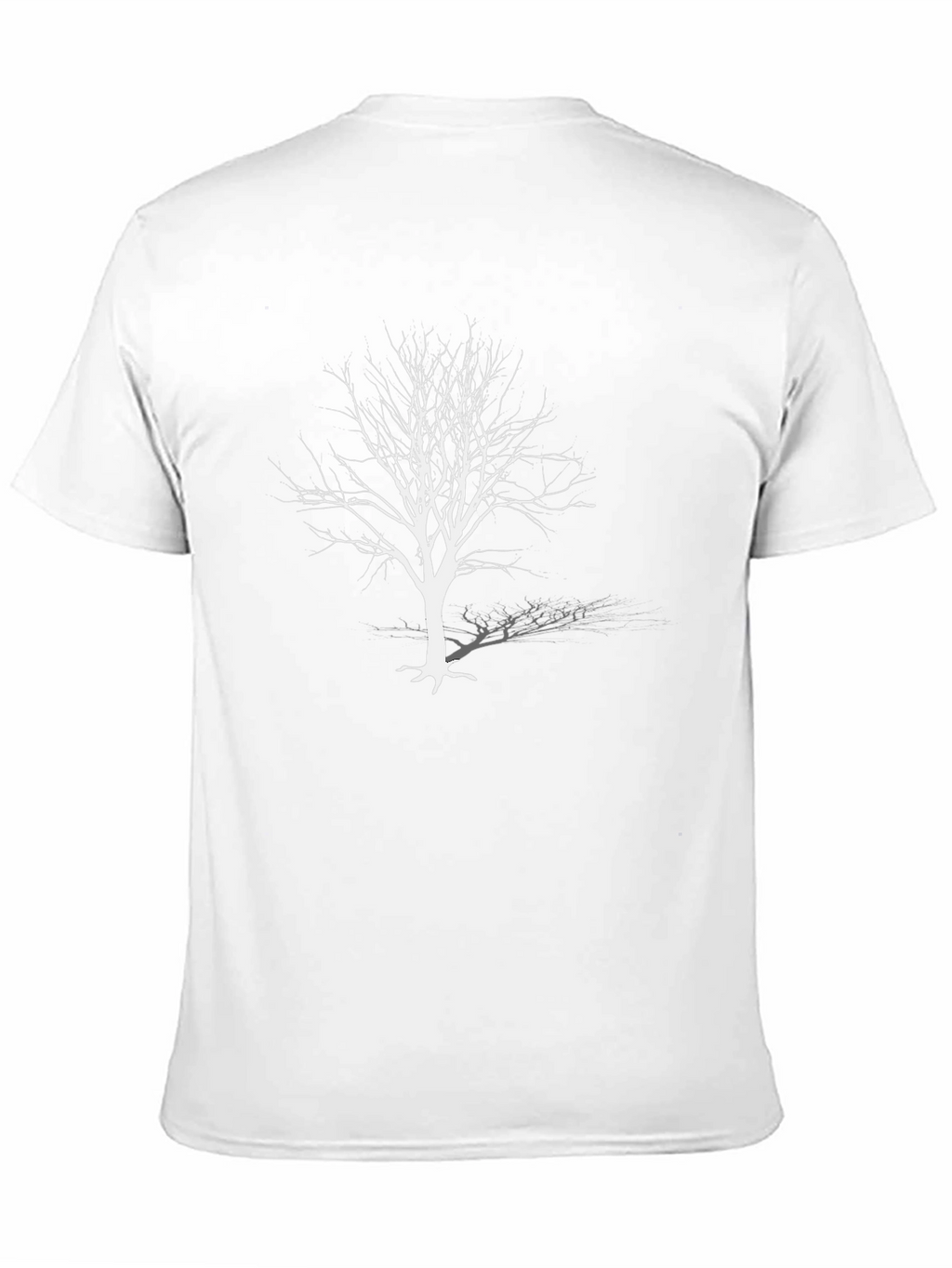 Unique Black T-Shirt with White Bare Tree Design