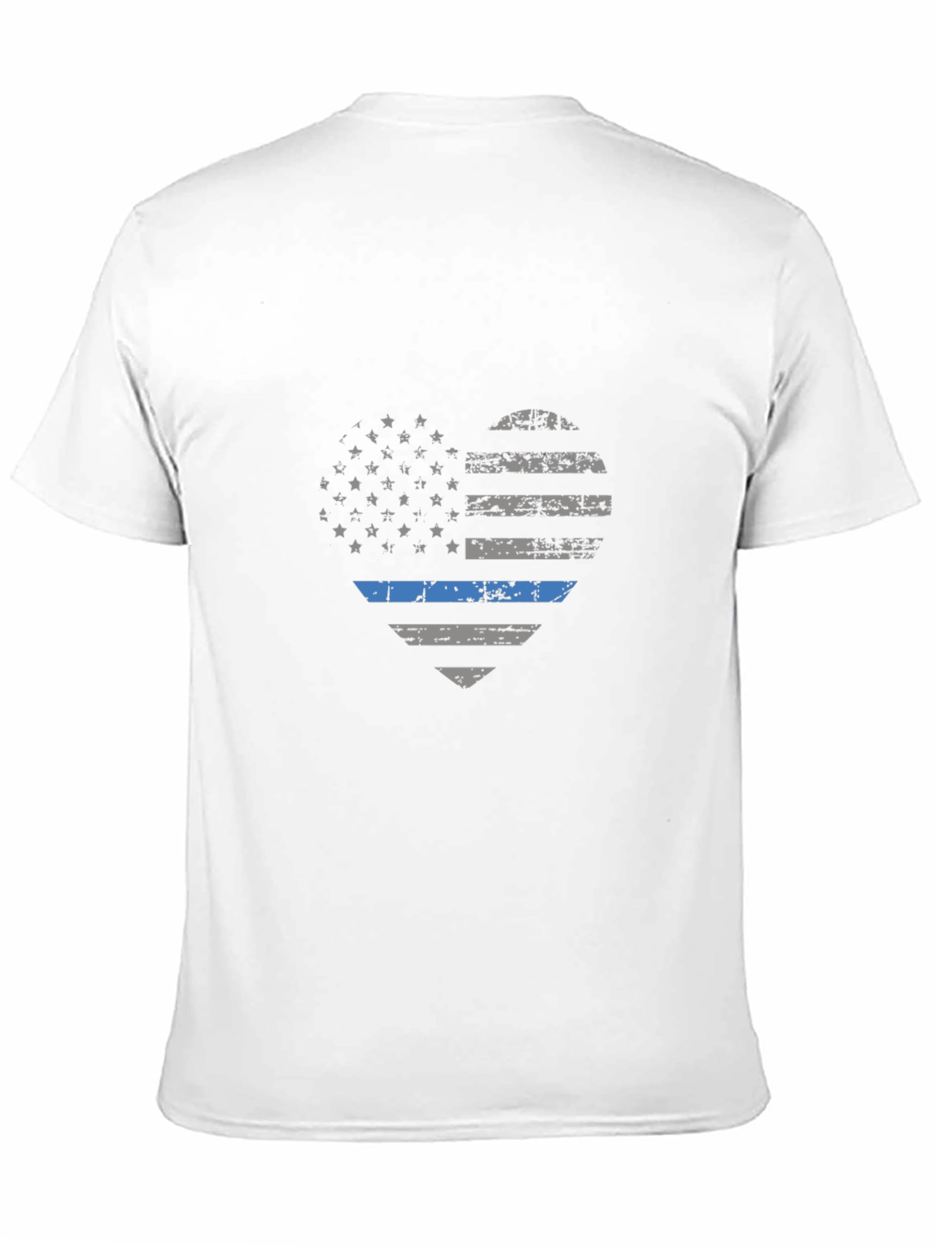 Thin Blue Line Heart Flag T-Shirt
