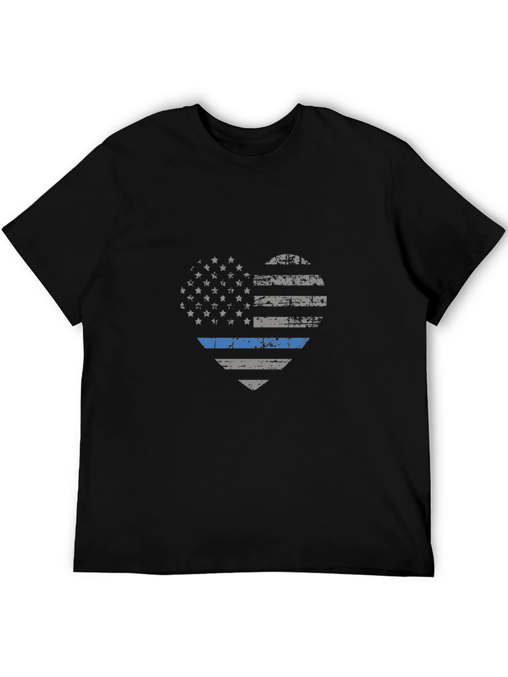 Thin Blue Line Heart Flag T-Shirt