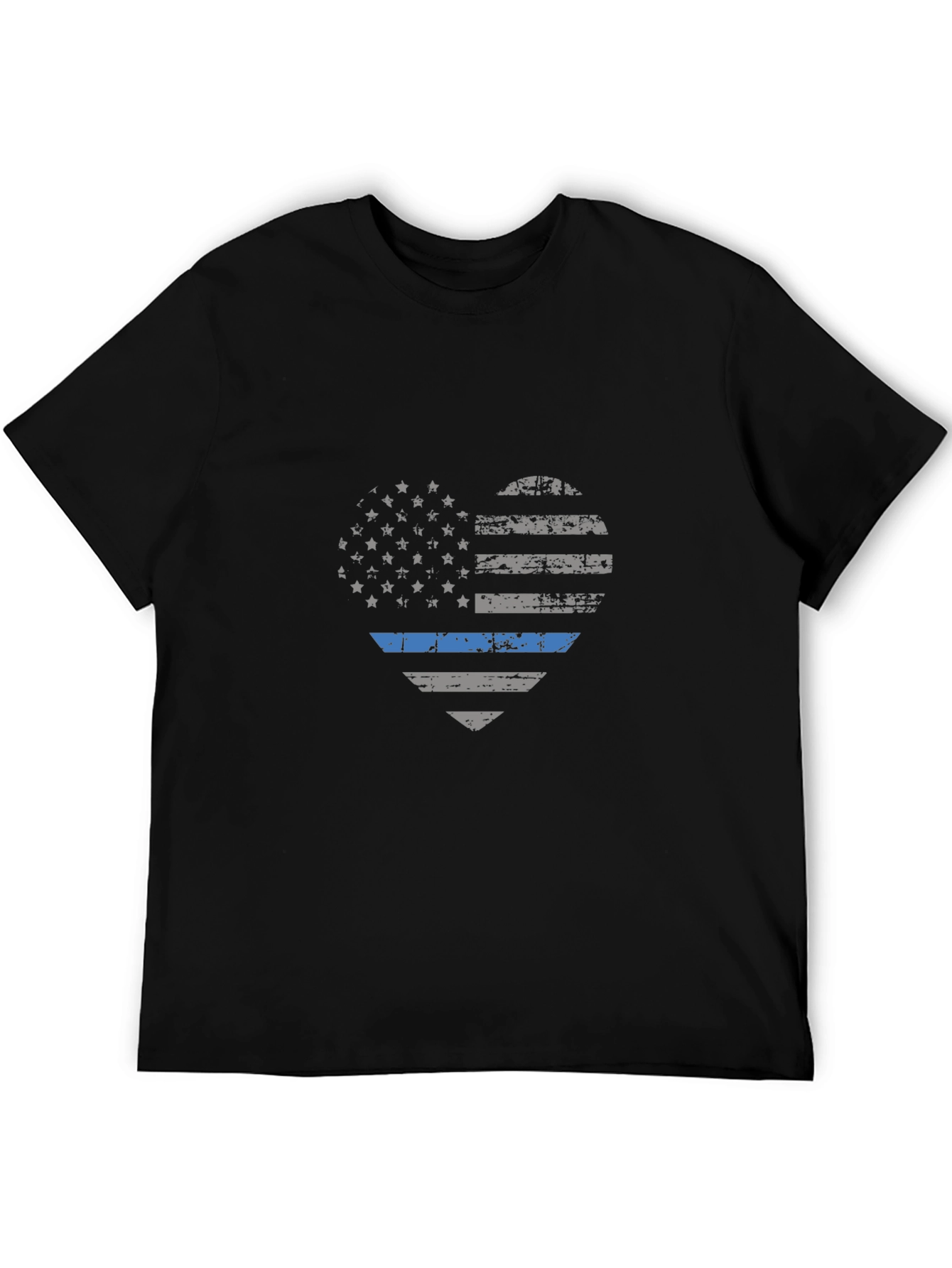 Thin Blue Line Heart Flag T-Shirt