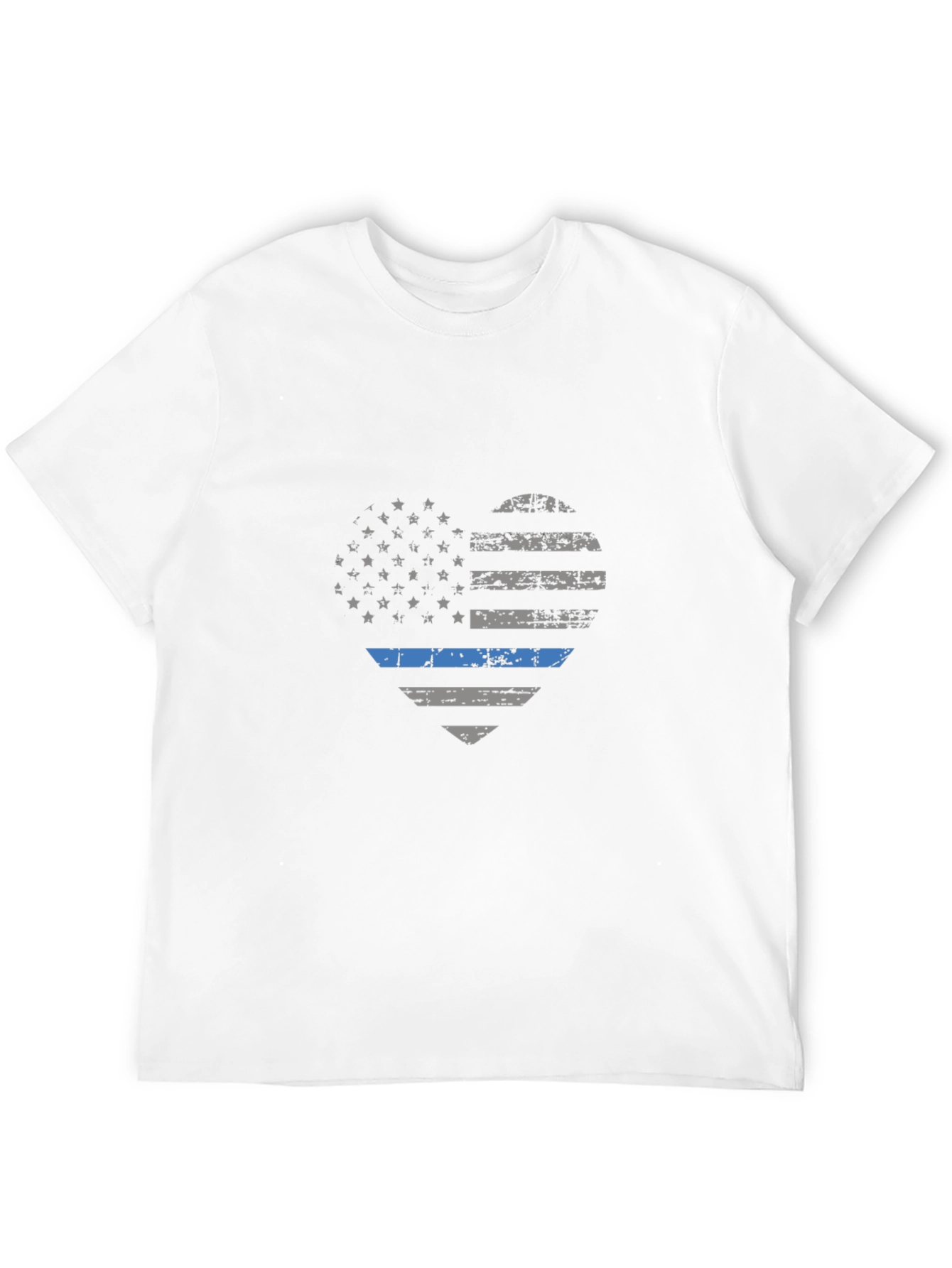 Thin Blue Line Heart Flag T-Shirt