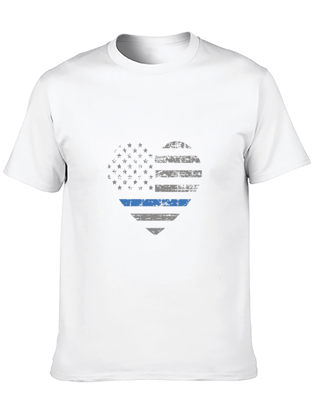 Thin Blue Line Heart Flag T-Shirt