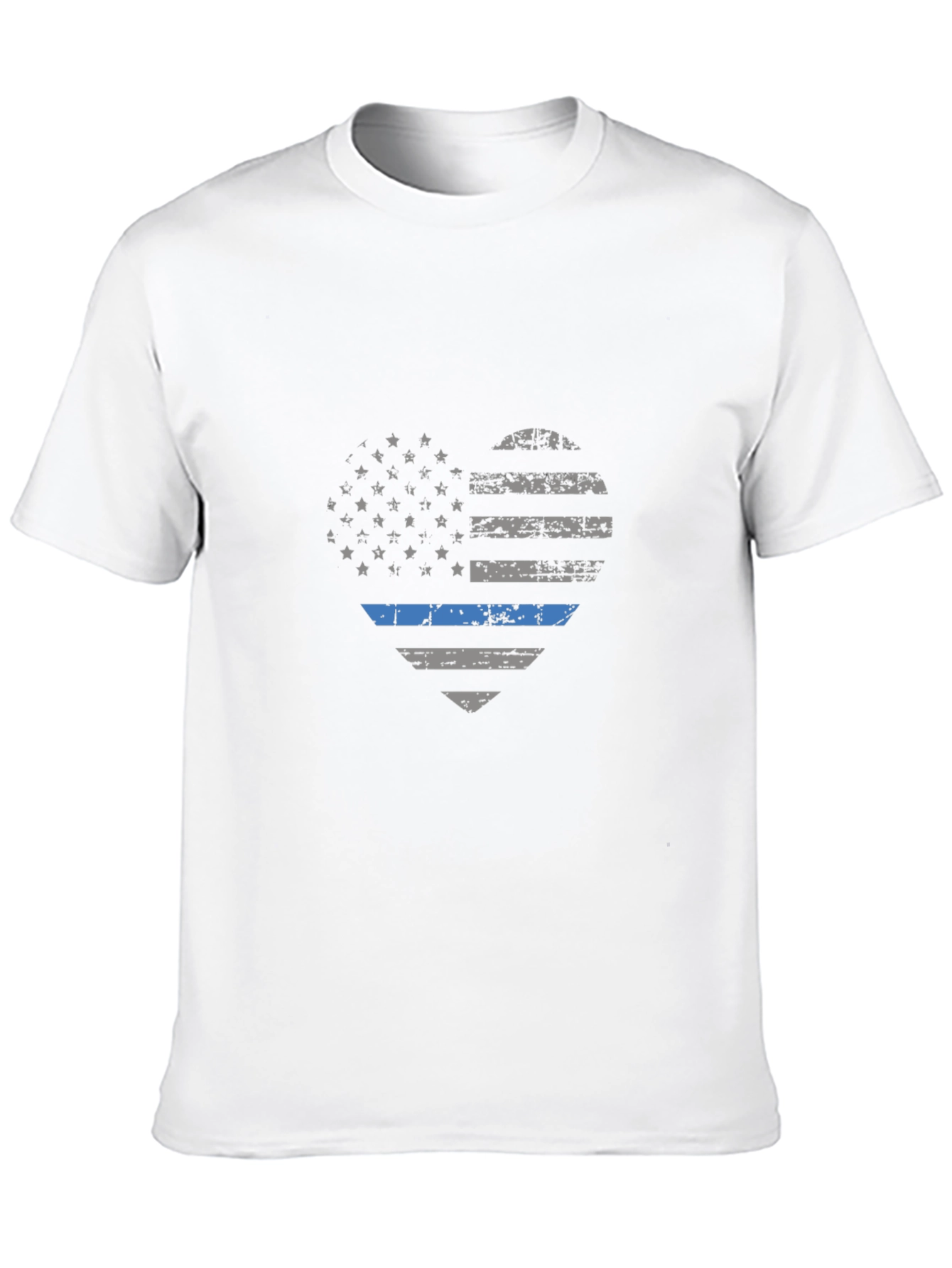 Thin Blue Line Heart Flag T-Shirt