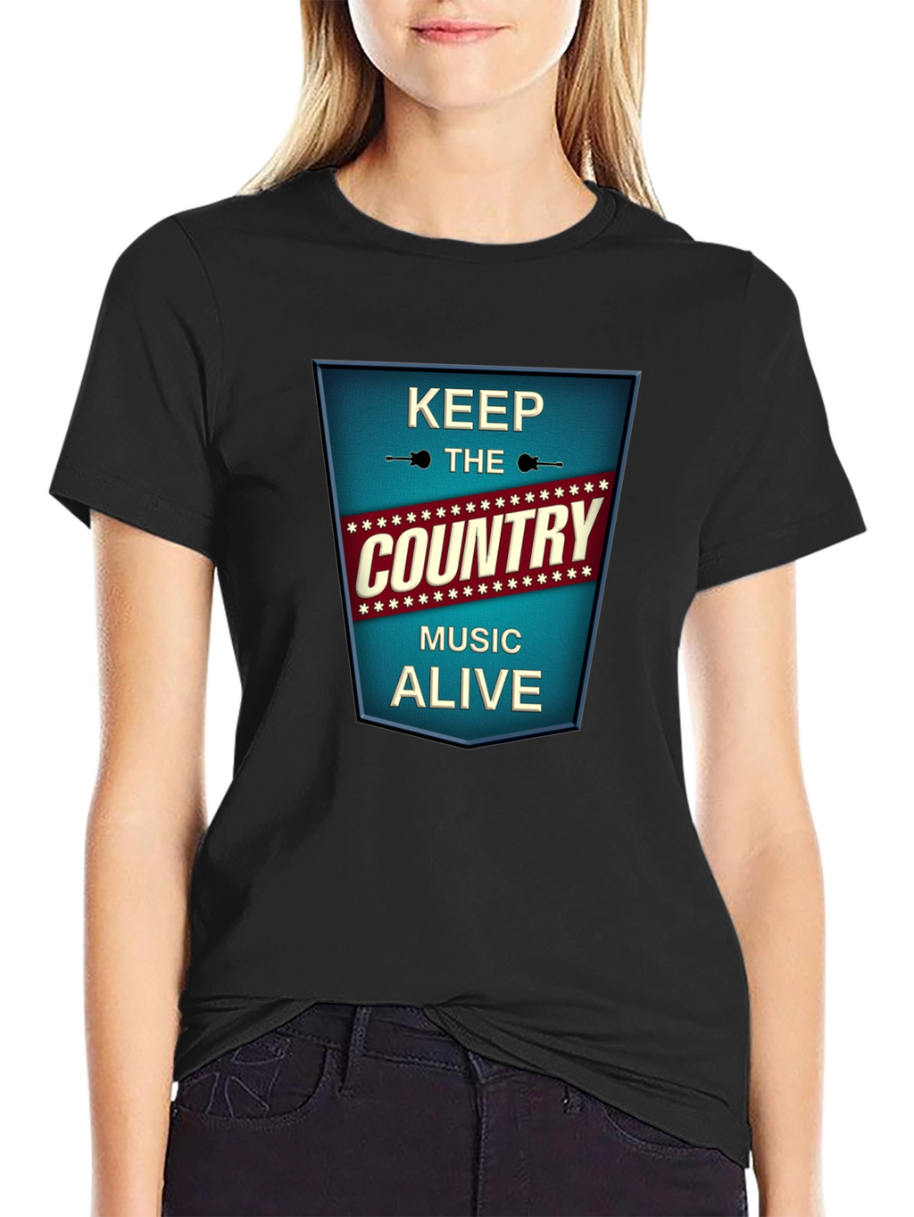 Keep The Country Music Alive Black T-Shirt