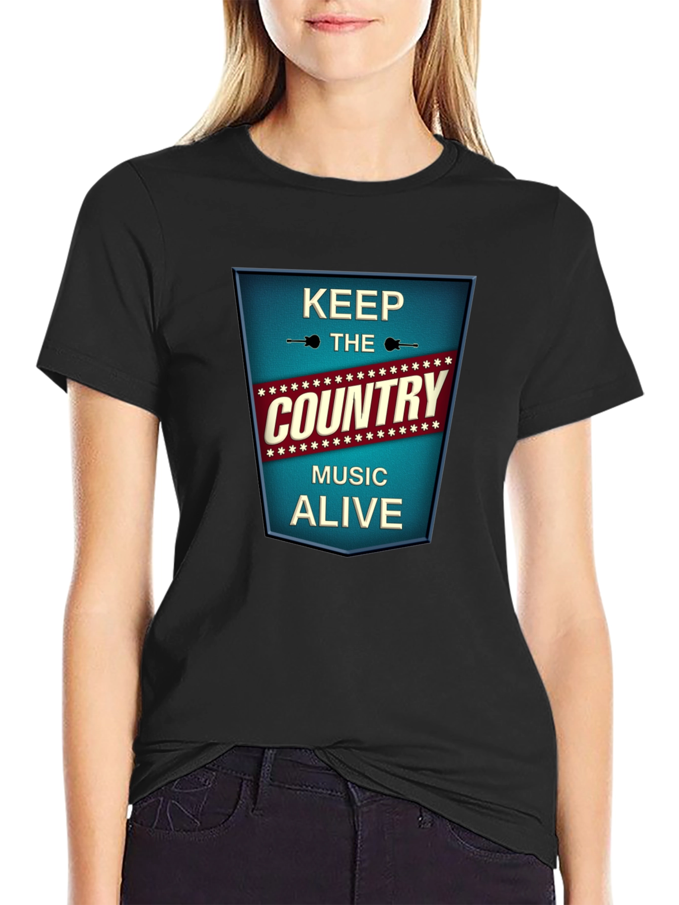 Keep The Country Music Alive Black T-Shirt