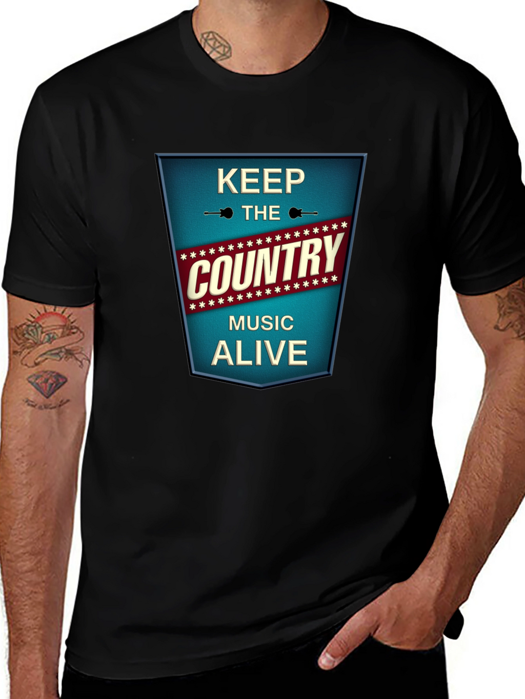 Keep The Country Music Alive Black T-Shirt