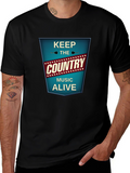 Keep The Country Music Alive Black T-Shirt