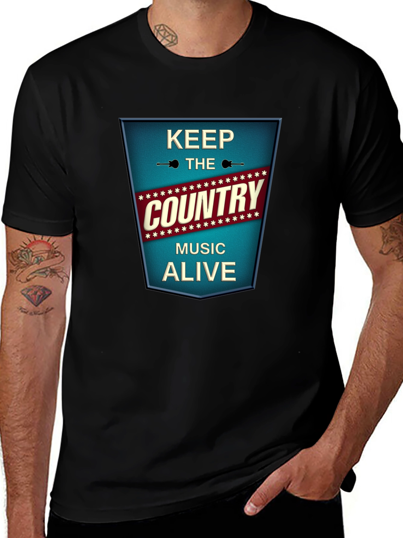Keep The Country Music Alive Black T-Shirt