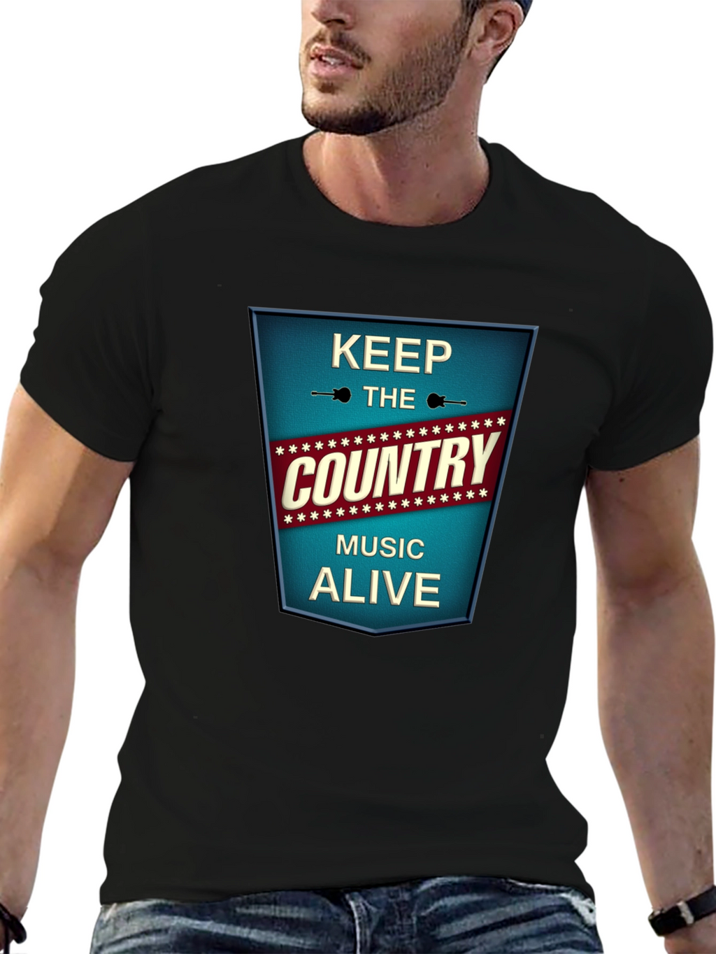 Keep The Country Music Alive Black T-Shirt