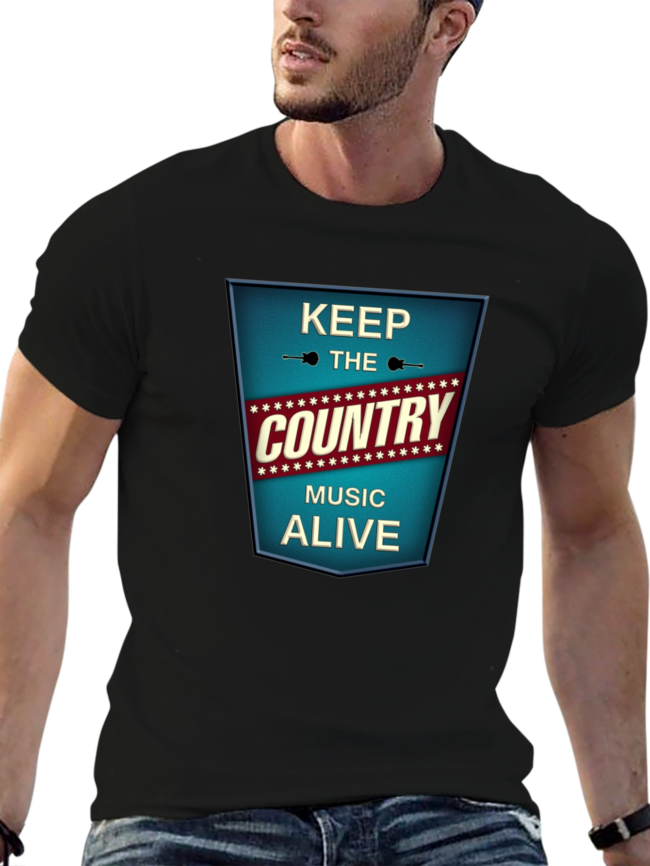 Keep The Country Music Alive Black T-Shirt