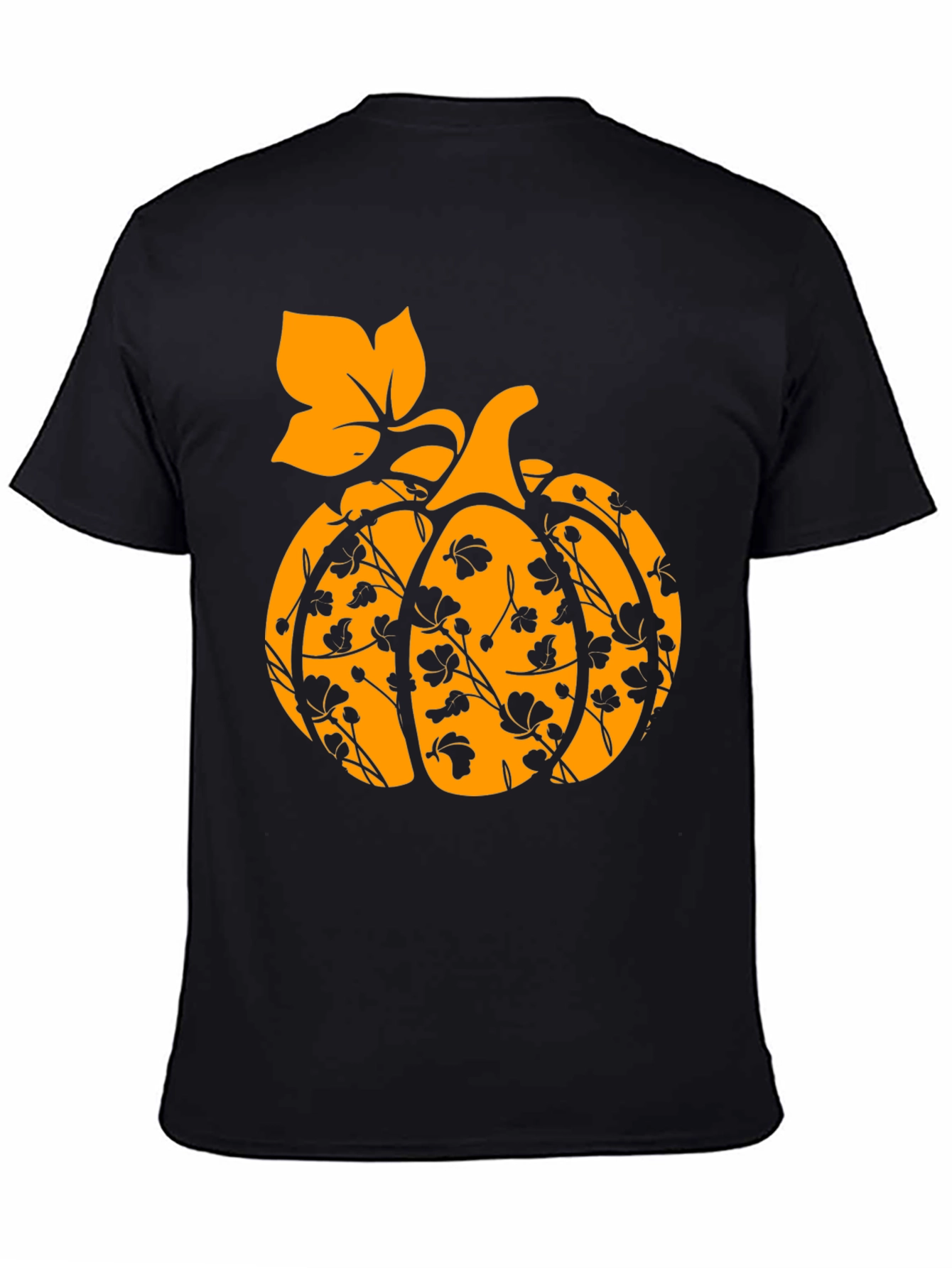 Floral Pumpkin T-Shirt - Fall Harvest Tee