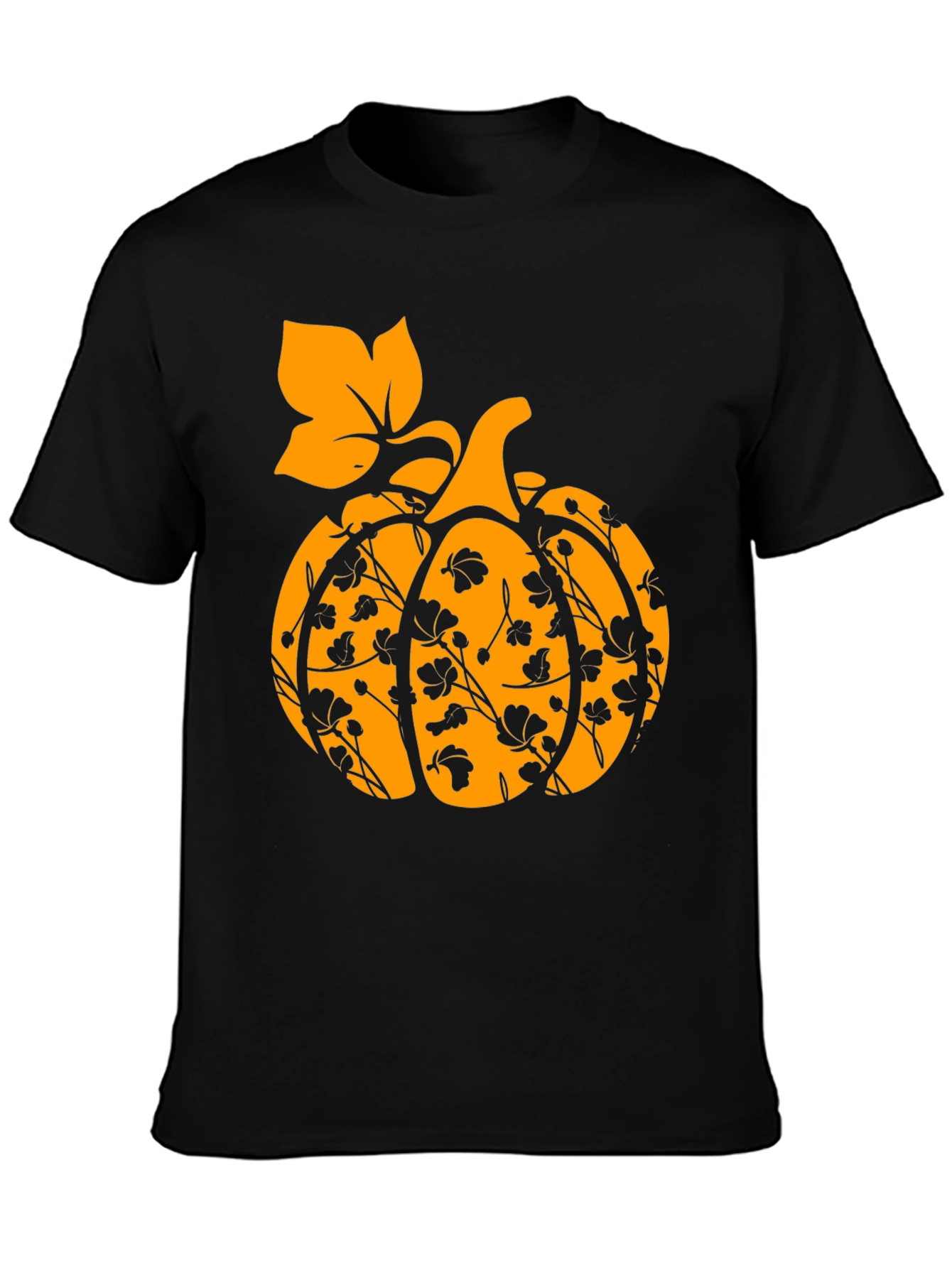 Floral Pumpkin T-Shirt - Fall Harvest Tee