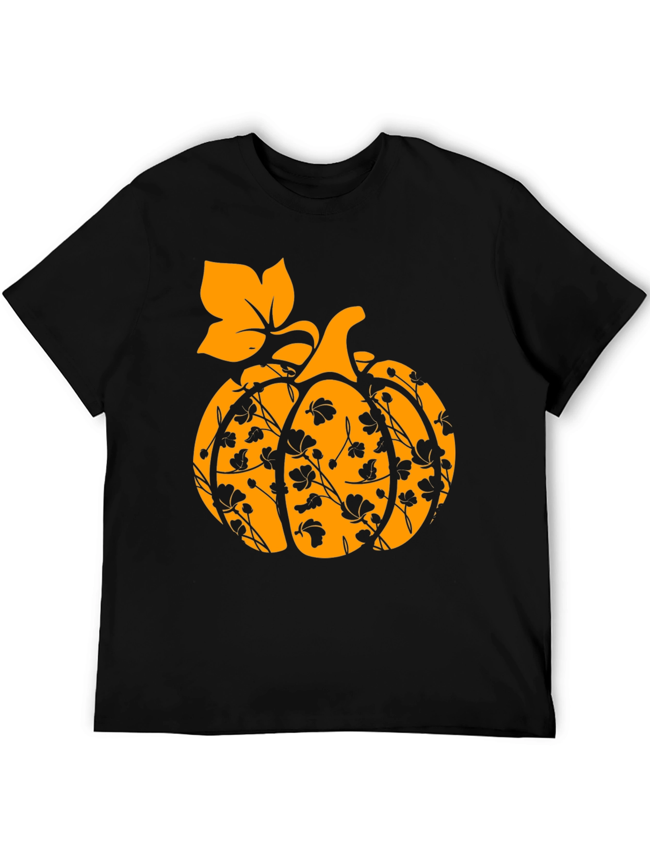 Floral Pumpkin T-Shirt - Fall Harvest Tee
