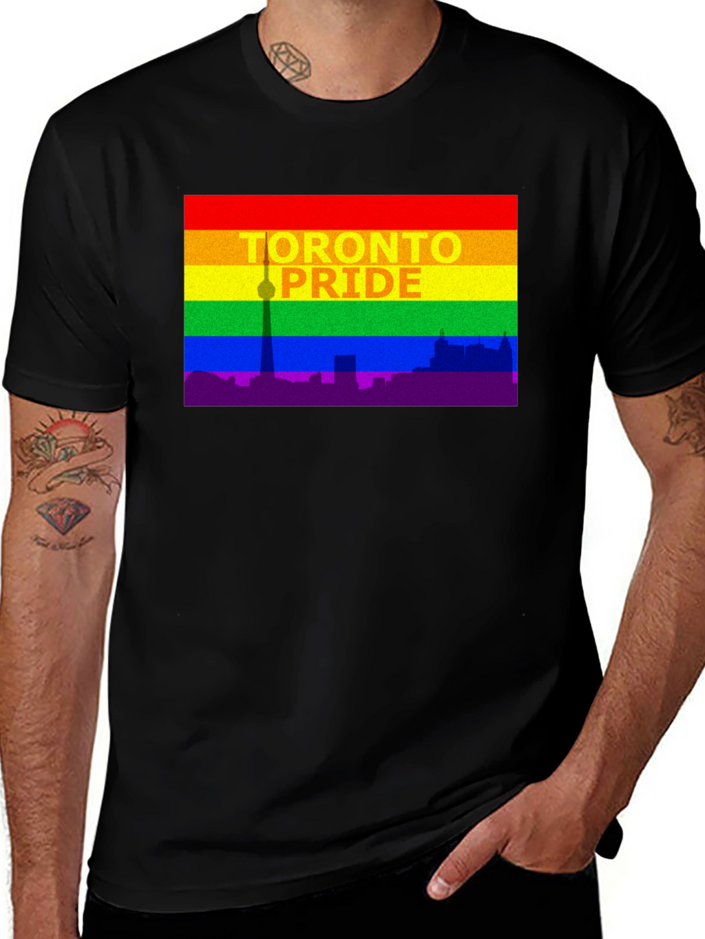 Toronto Pride T-Shirt - Cityscape Rainbow Tee