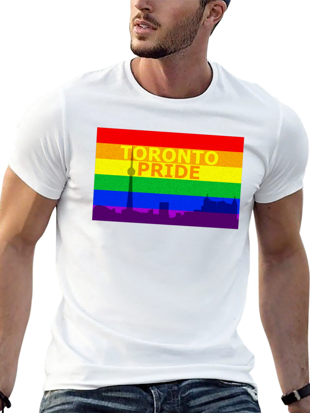 Toronto Pride T-Shirt - Cityscape Rainbow Tee
