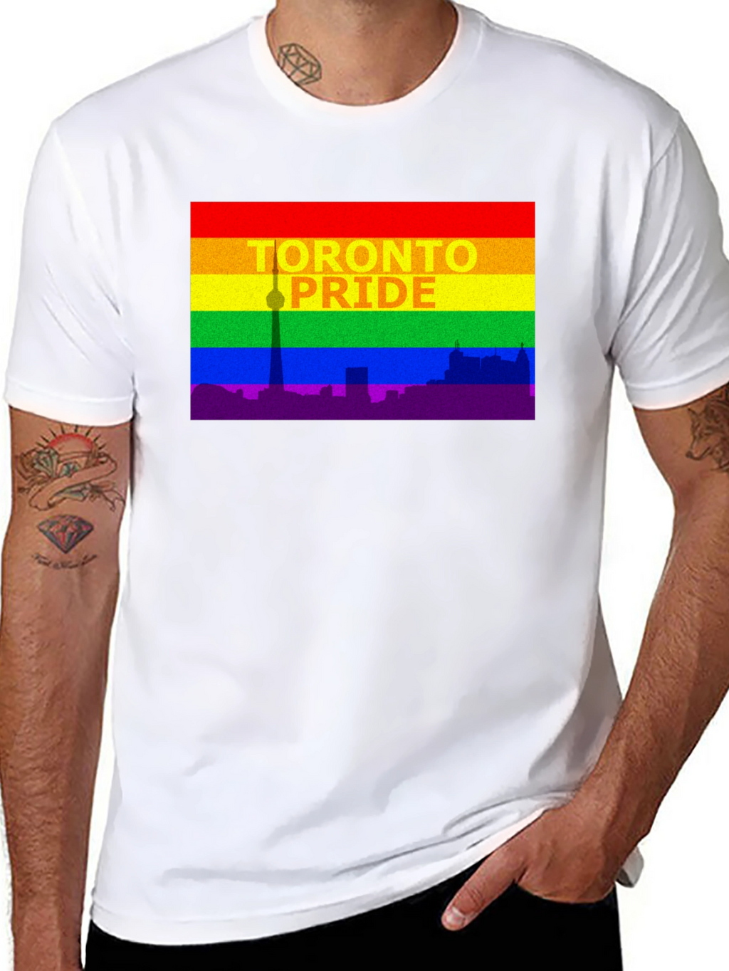 Toronto Pride T-Shirt - Cityscape Rainbow Tee