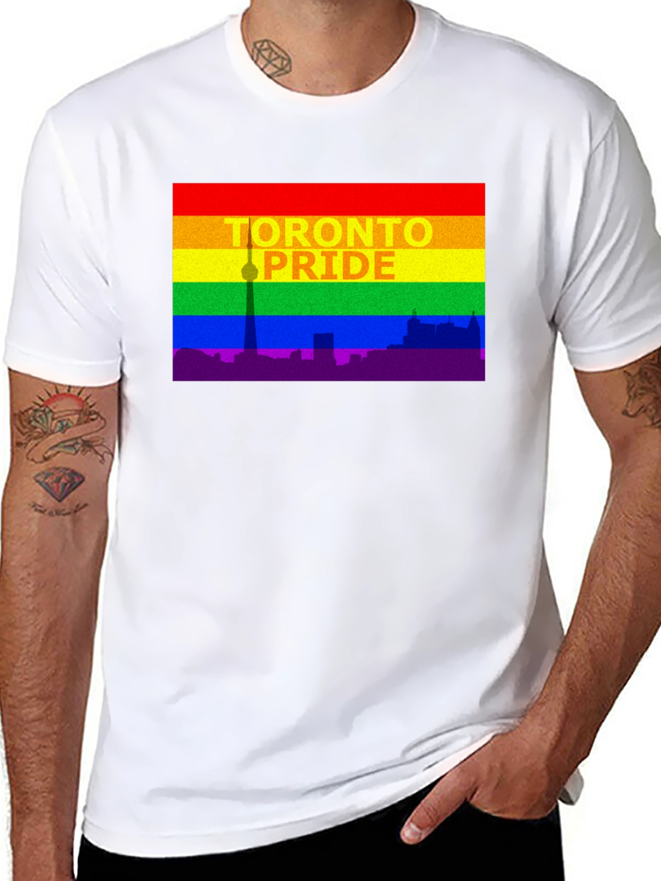 Toronto Pride T-Shirt - Cityscape Rainbow Tee