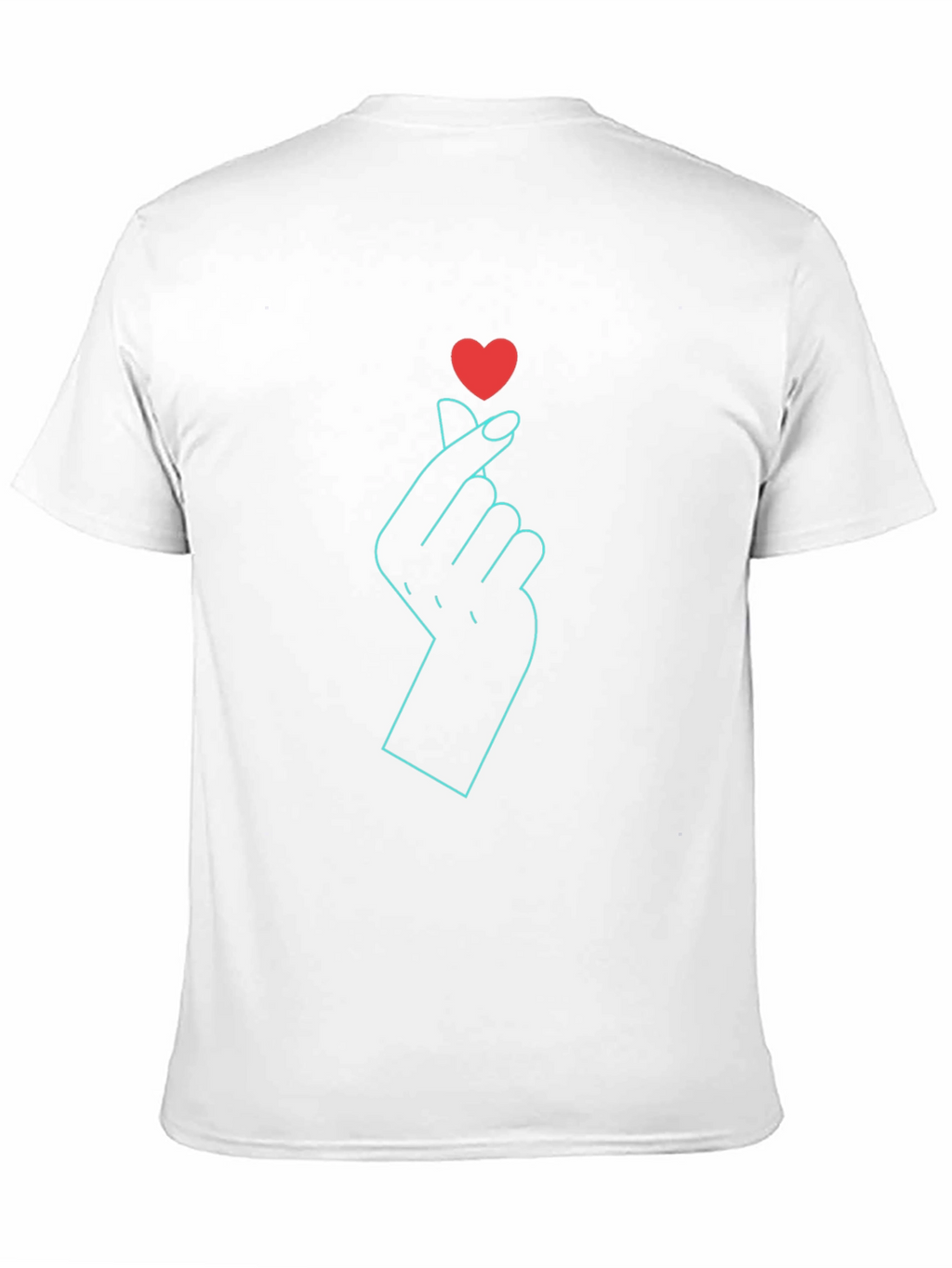 Heart Finger Gesture Graphic Tee - Black Cotton