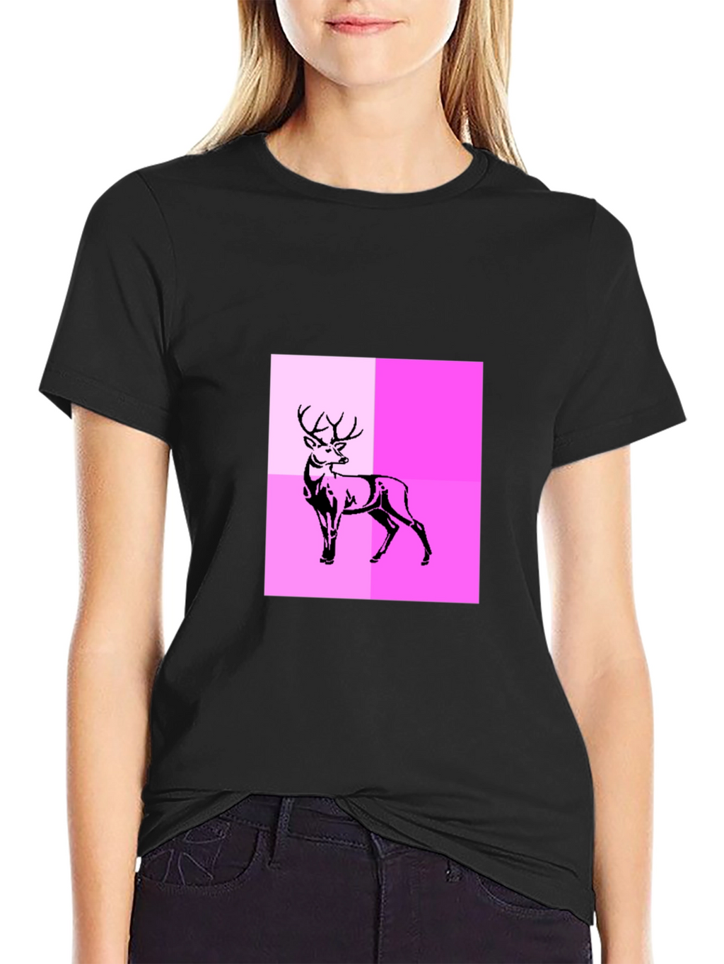 Deer Graphic Tee - Modern Abstract Design