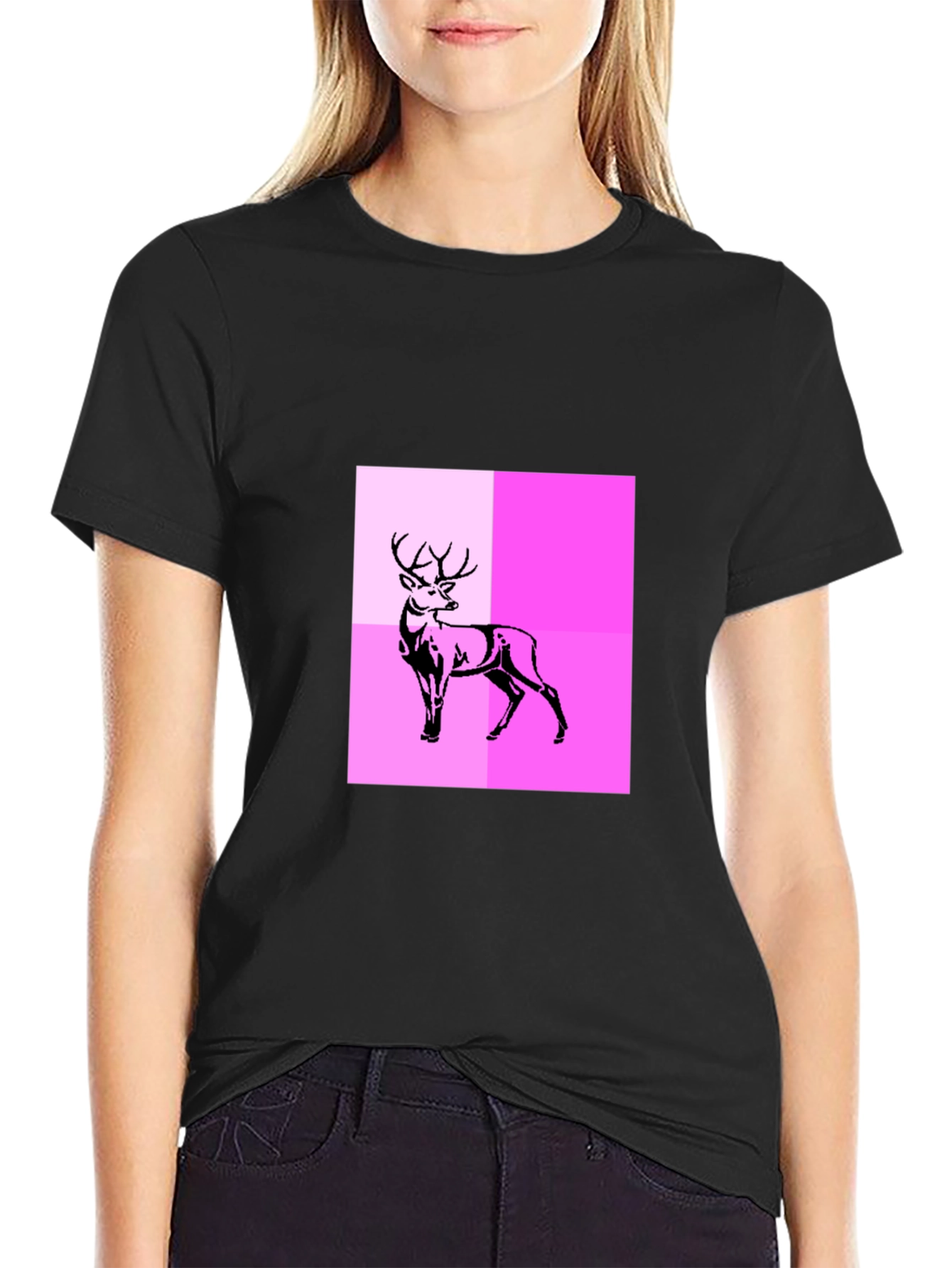 Deer Graphic Tee - Modern Abstract Design