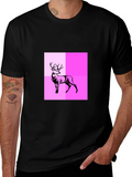 Deer Graphic Tee - Modern Abstract Design