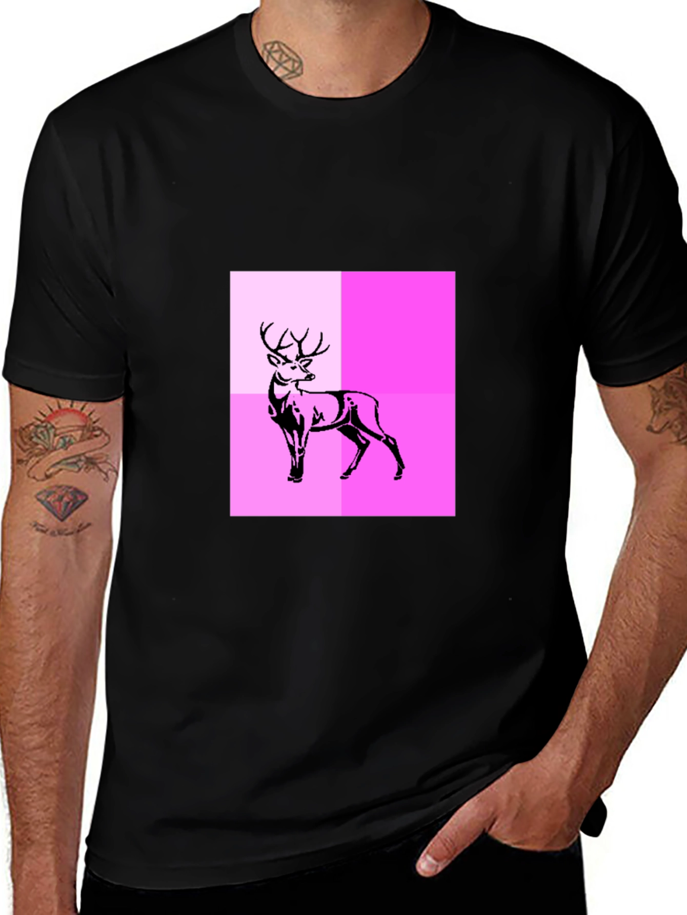 Deer Graphic Tee - Modern Abstract Design