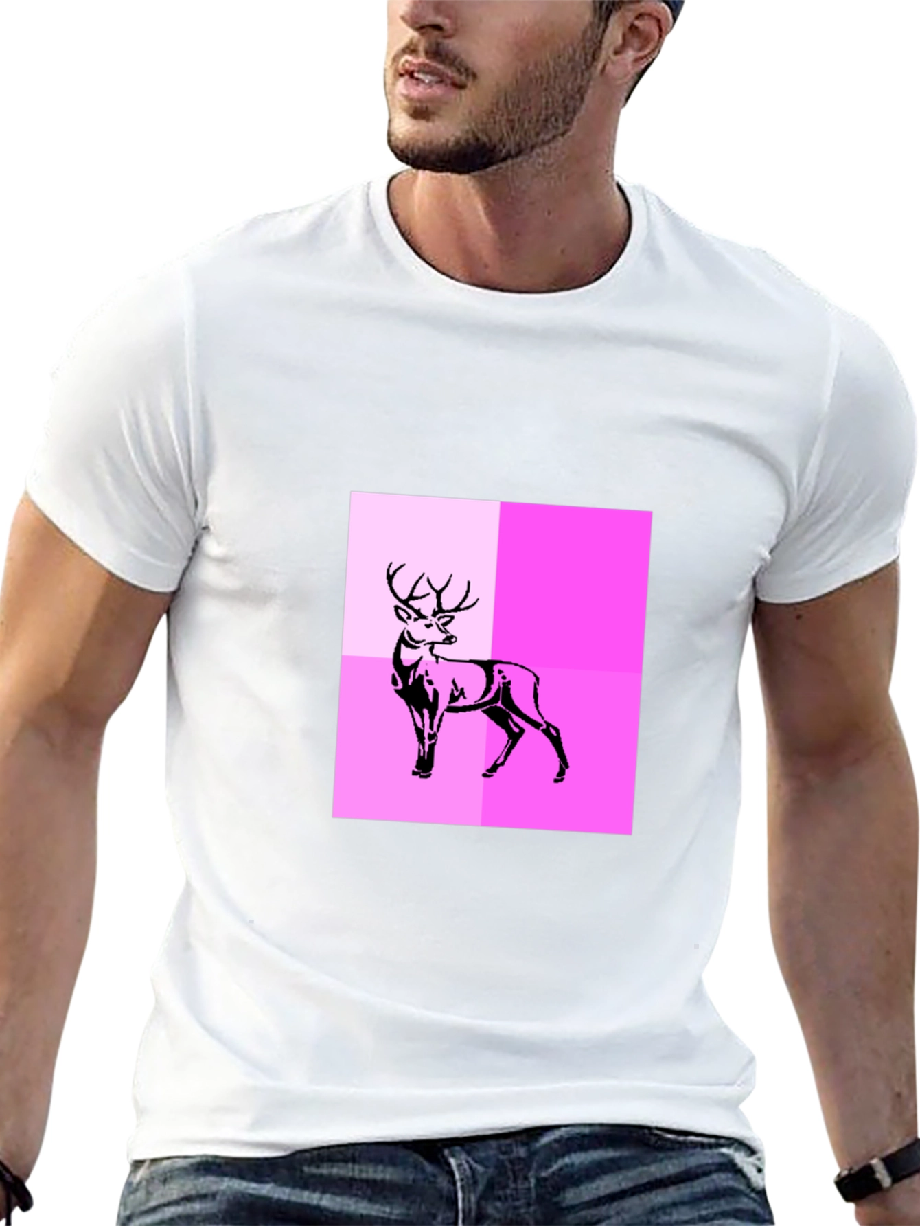 Deer Graphic Tee - Modern Abstract Design