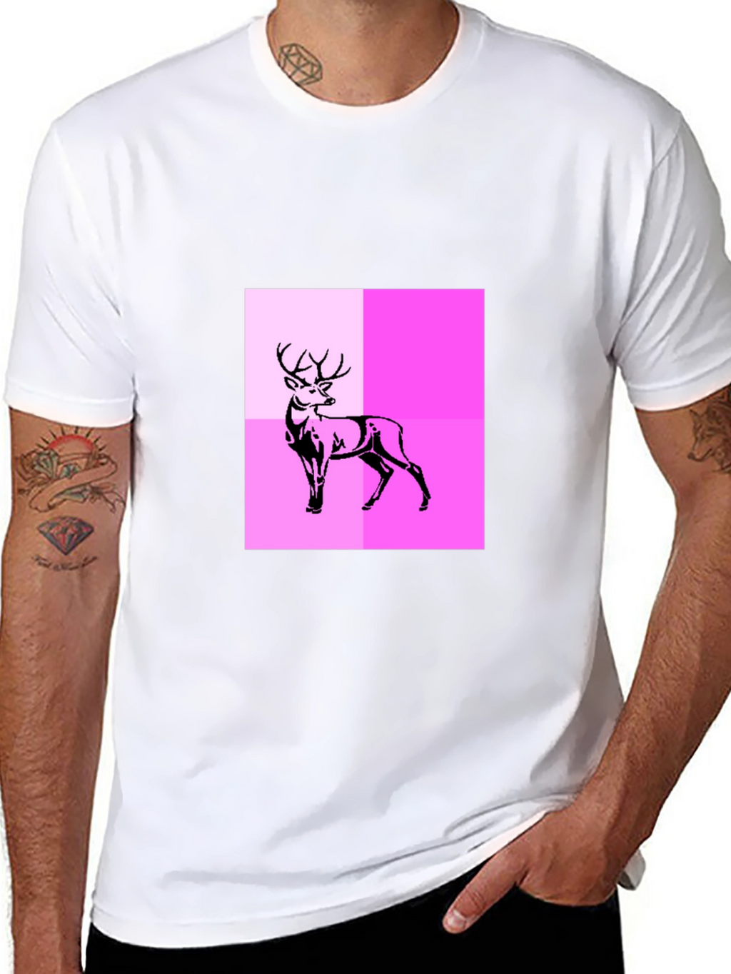 Deer Graphic Tee - Modern Abstract Design