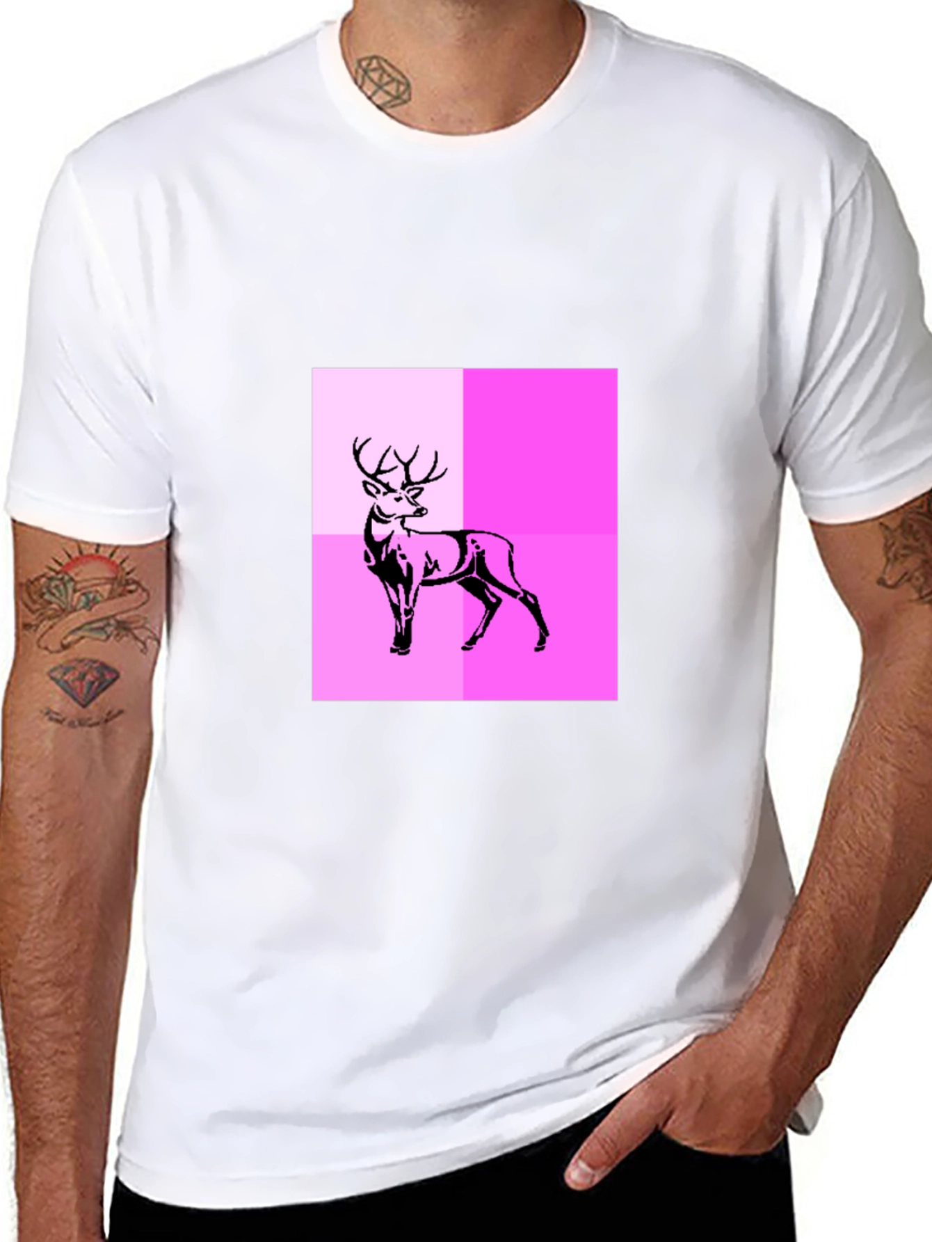 Deer Graphic Tee - Modern Abstract Design