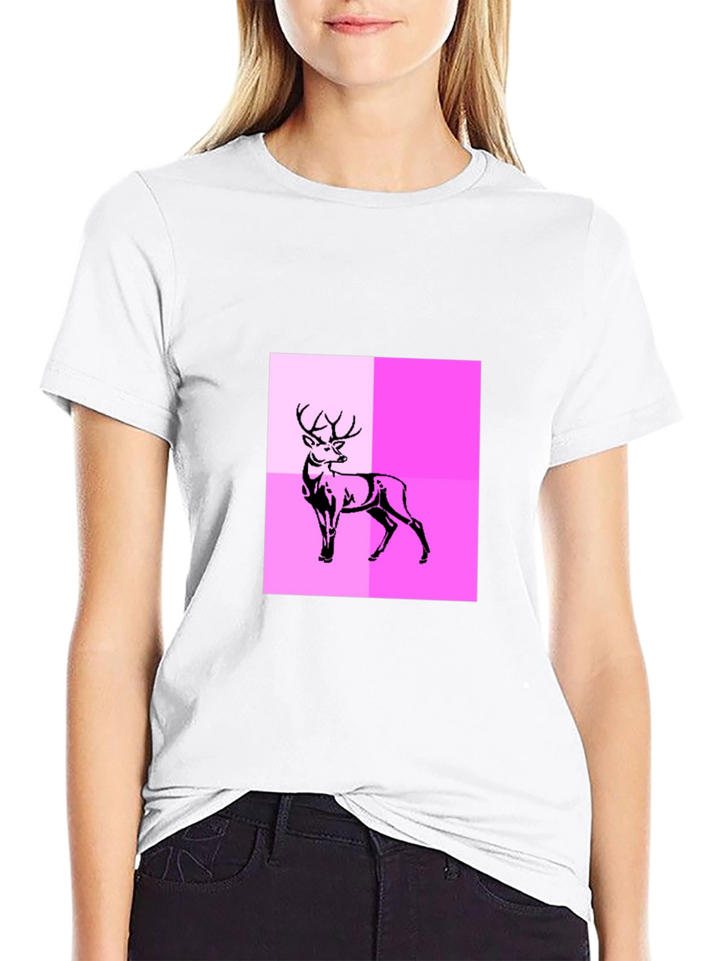 Deer Graphic Tee - Modern Abstract Design