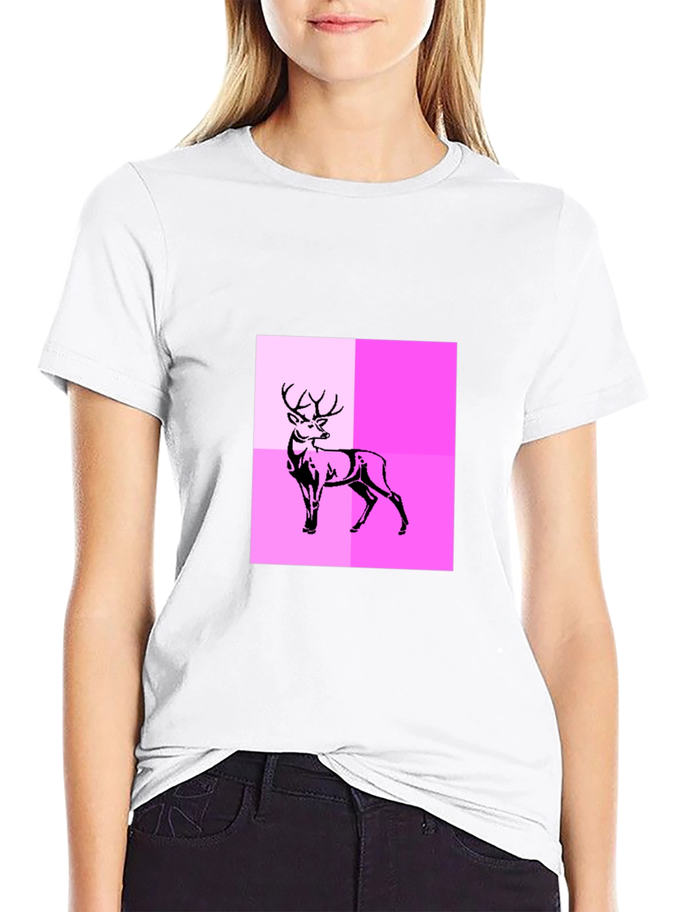 Deer Graphic Tee - Modern Abstract Design