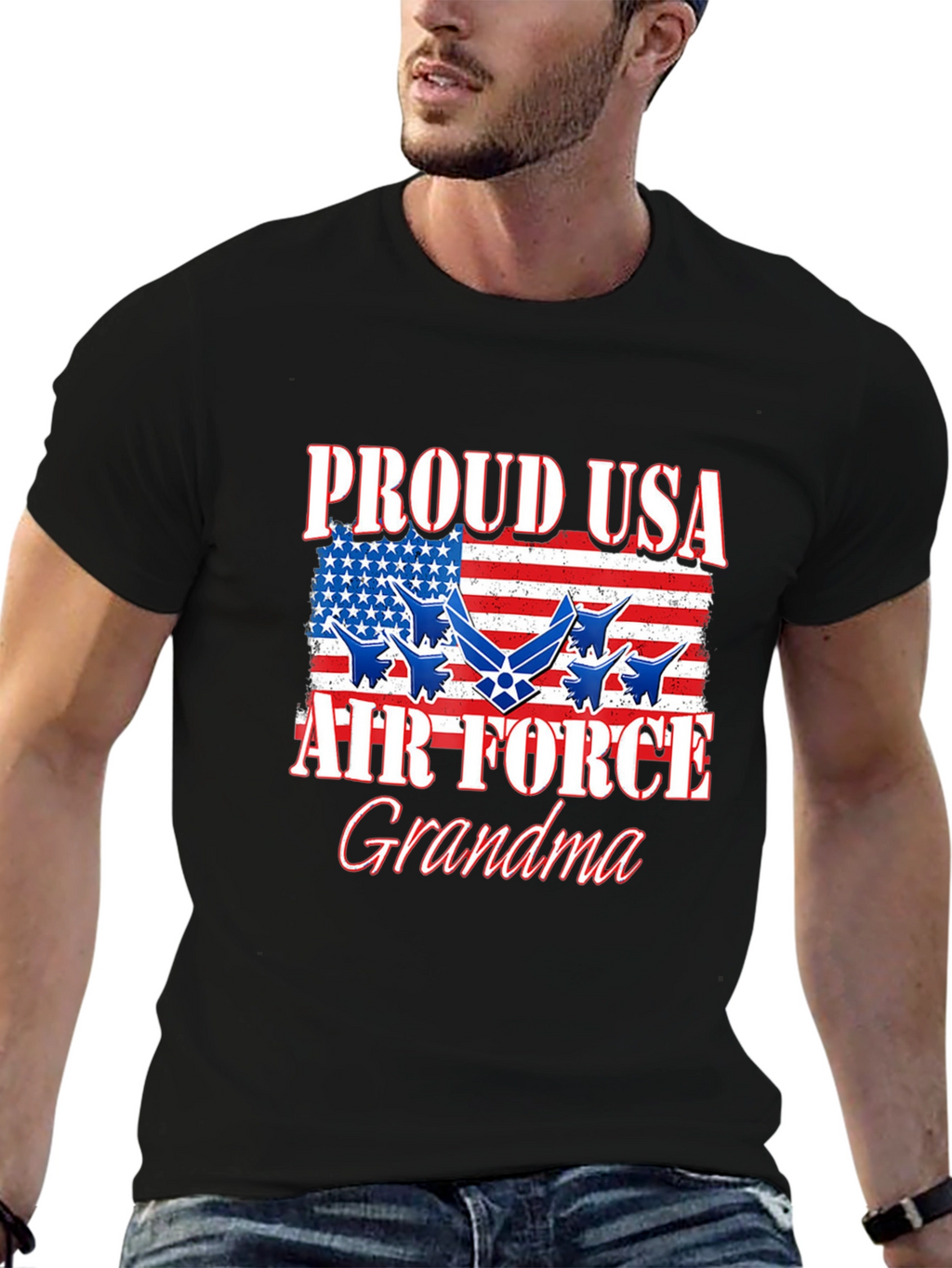 Proud USA Air Force Grandma T-Shirt