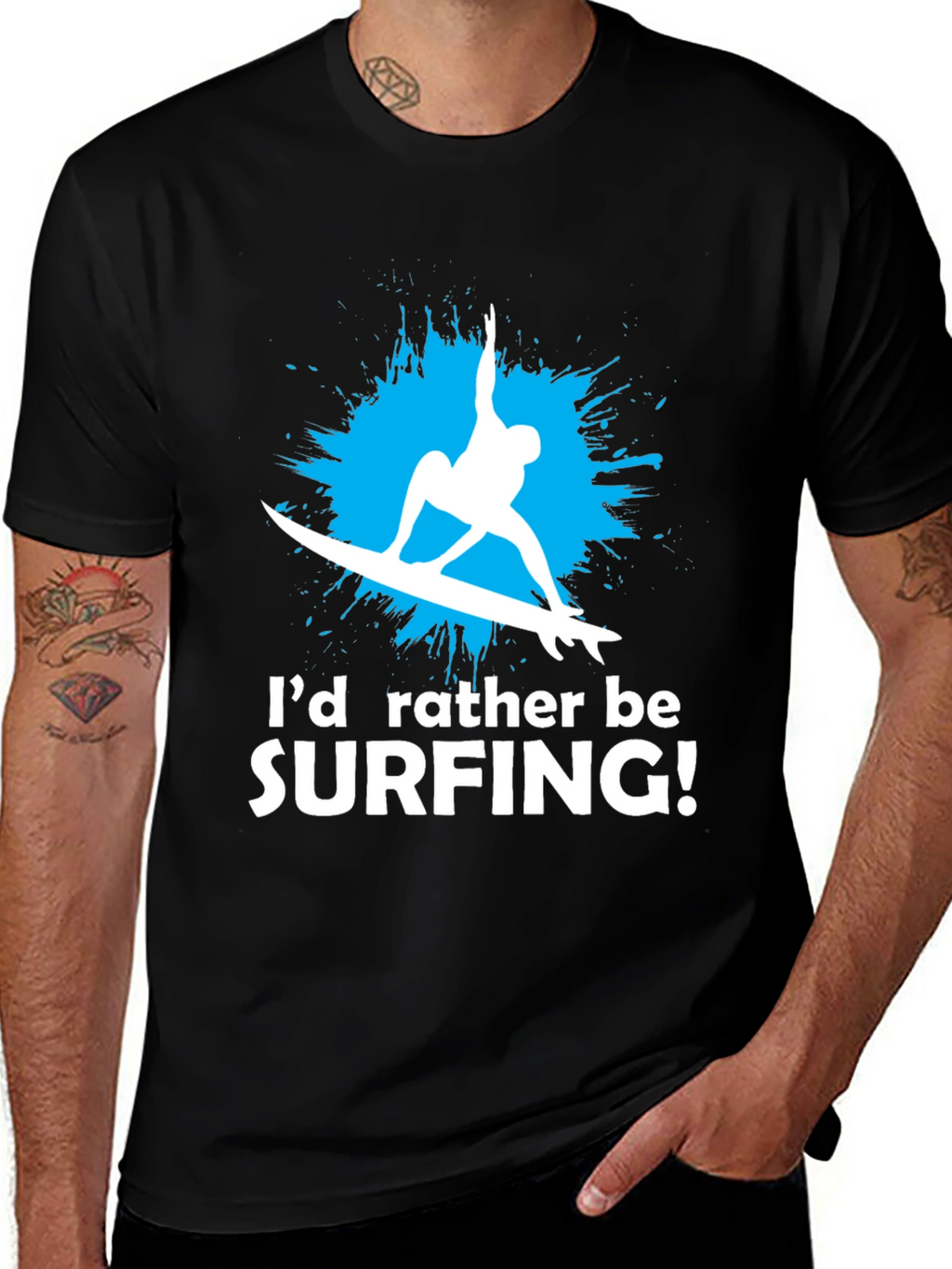 Surfing T-Shirt - Id Rather Be Surfing Graphic Tee