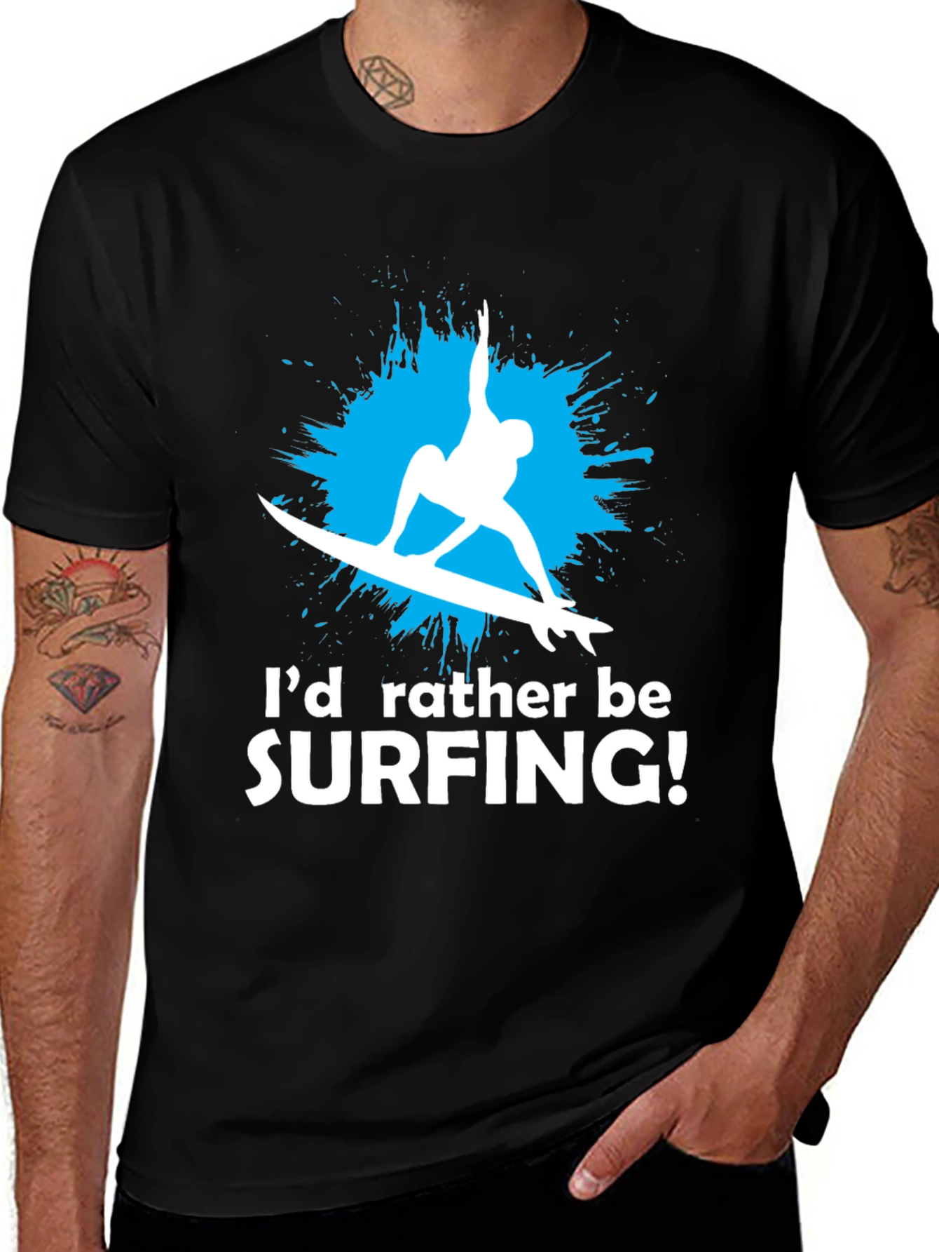 Surfing T-Shirt - Id Rather Be Surfing Graphic Tee