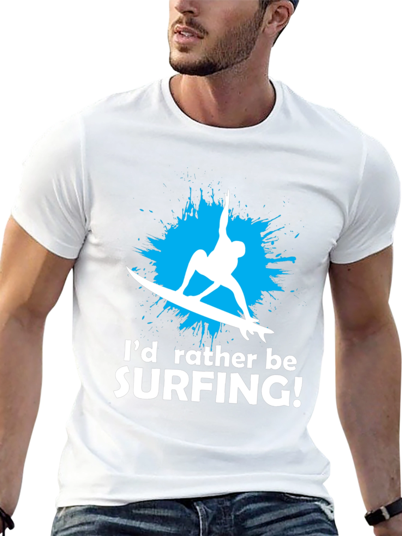 Surfing T-Shirt - Id Rather Be Surfing Graphic Tee