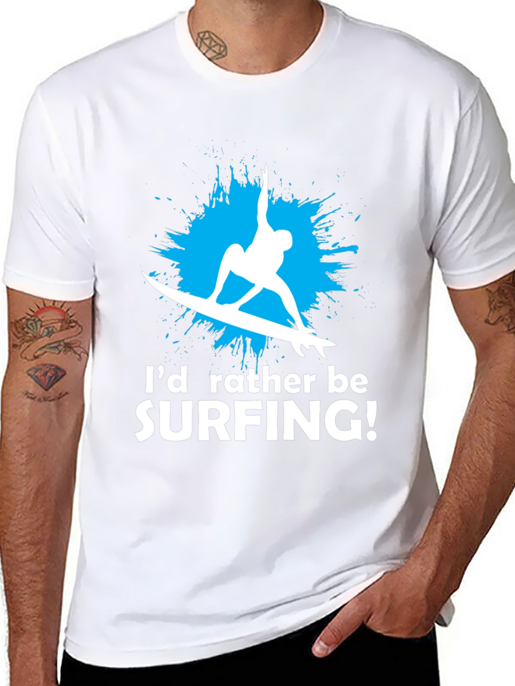 Surfing T-Shirt - Id Rather Be Surfing Graphic Tee