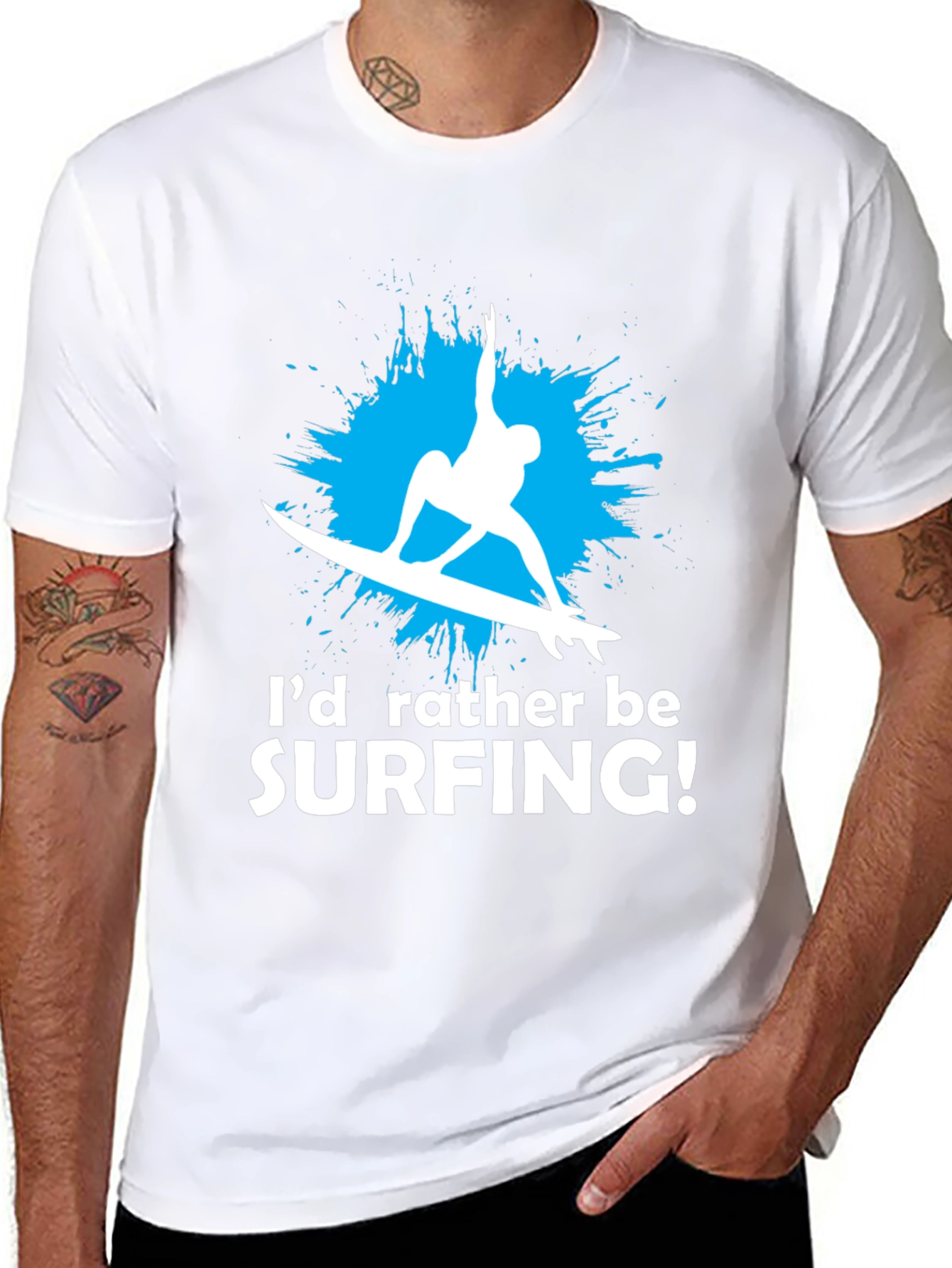 Surfing T-Shirt - Id Rather Be Surfing Graphic Tee