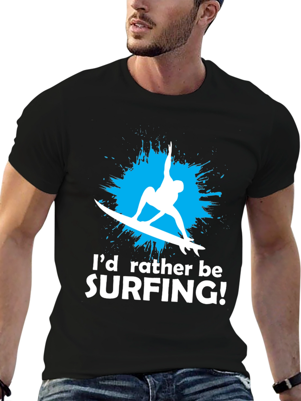 Surfing T-Shirt - Id Rather Be Surfing Graphic Tee
