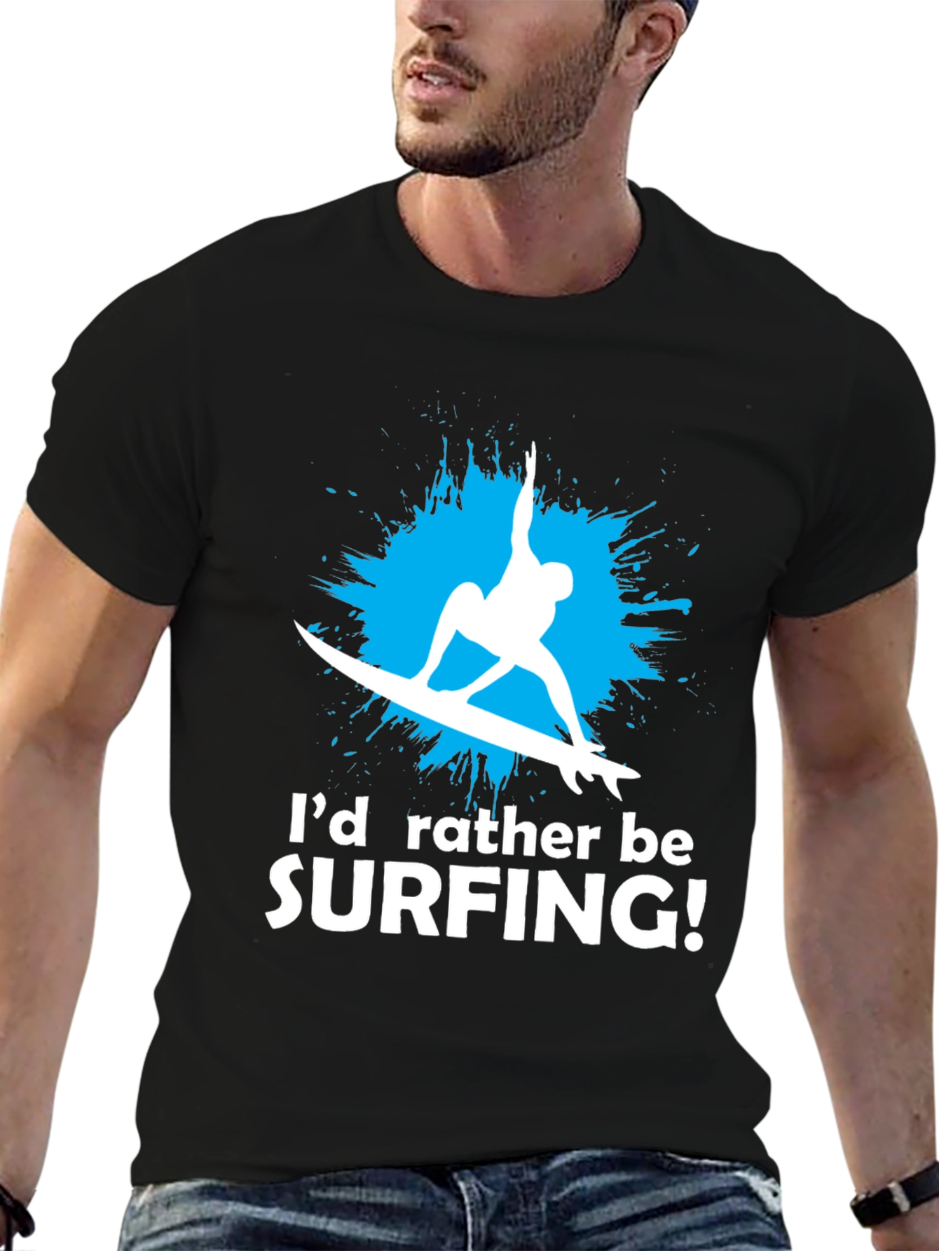Surfing T-Shirt - Id Rather Be Surfing Graphic Tee