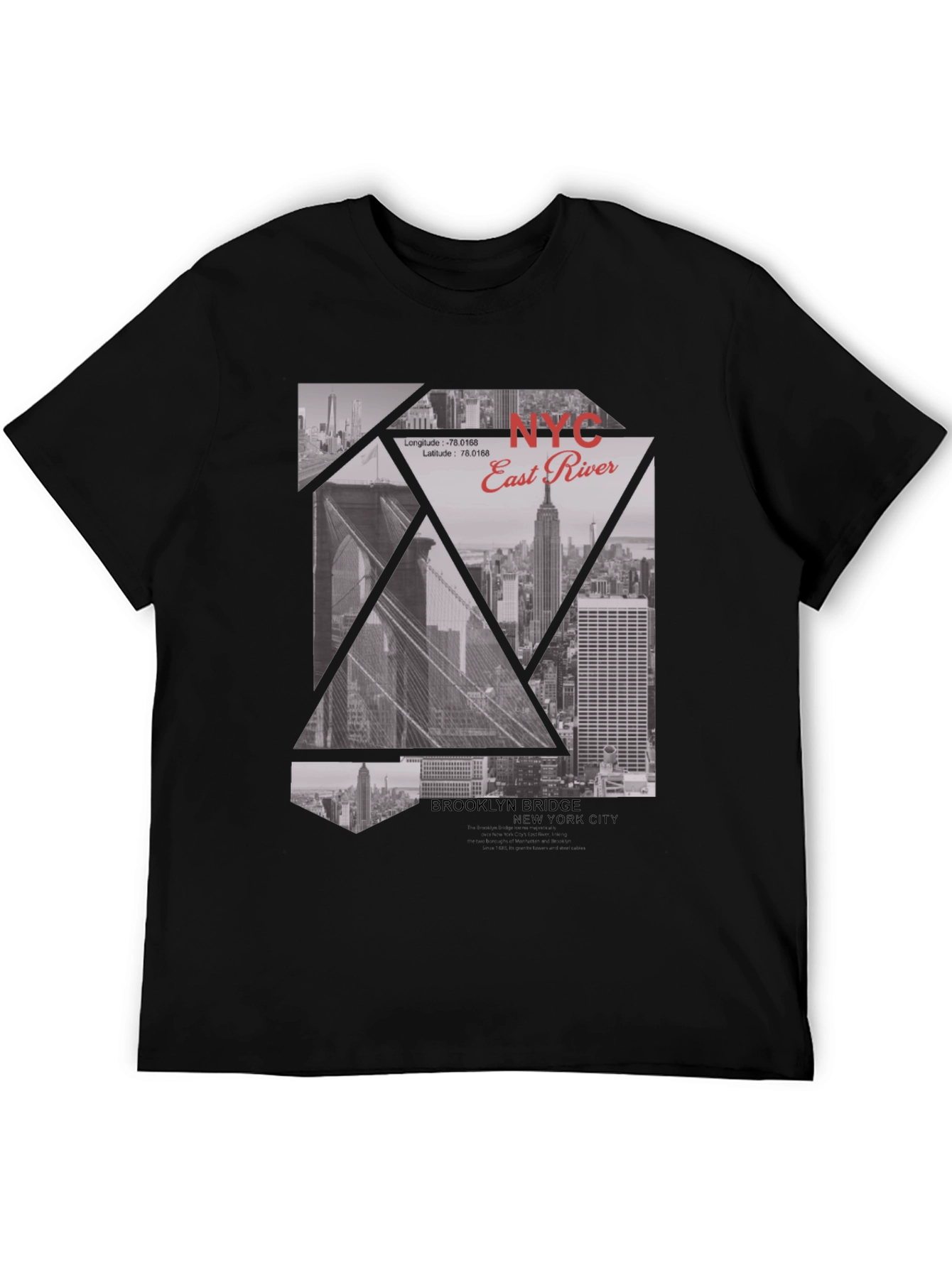 NYC Graphic Tee - Brooklyn Bridge & East River Print
