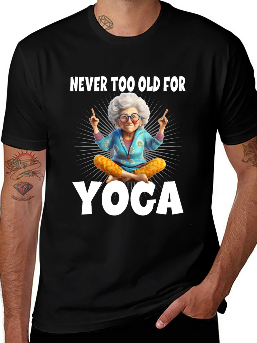 Never Too Old For Yoga Graphic Tee