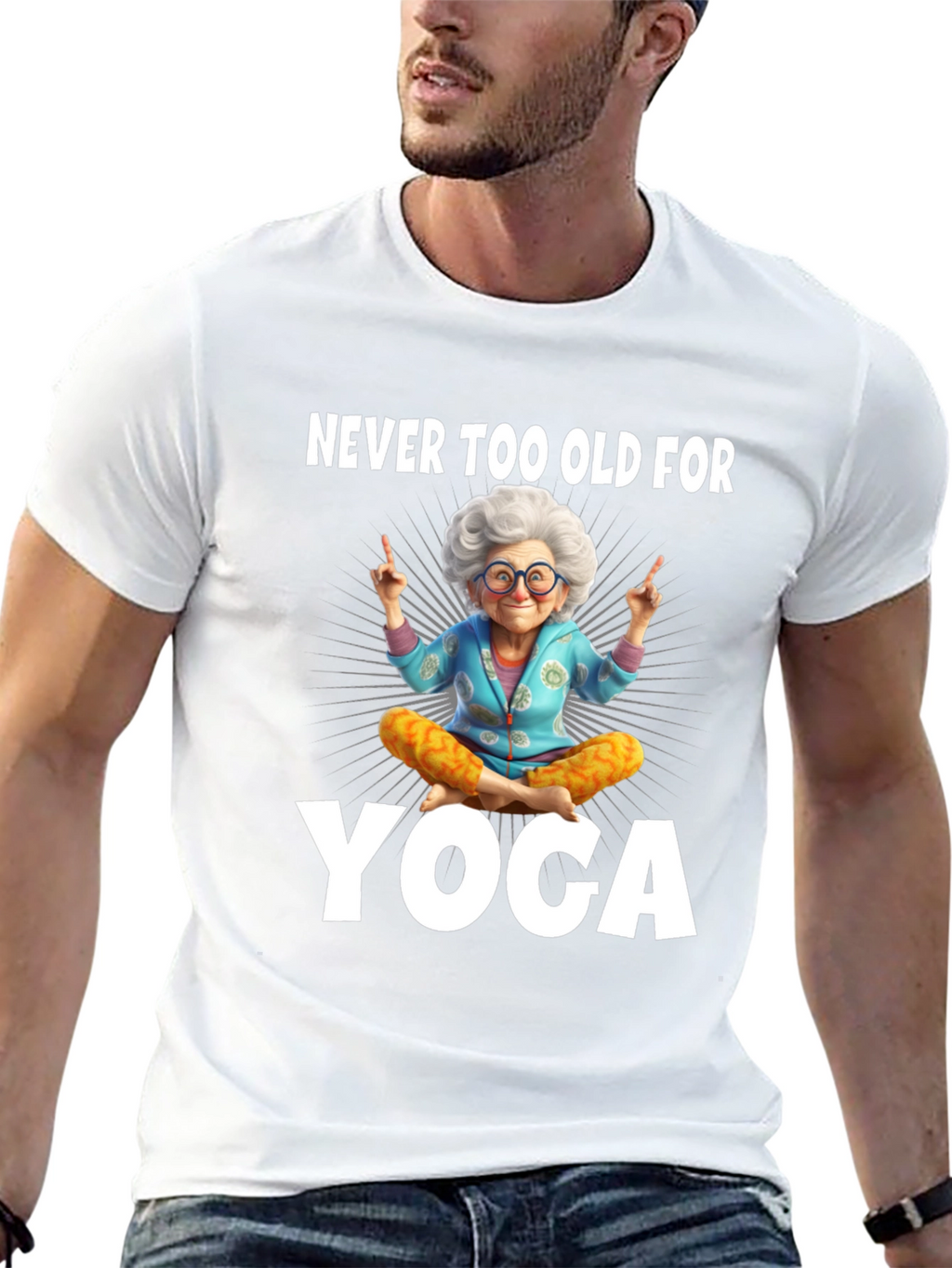 Never Too Old For Yoga Graphic Tee