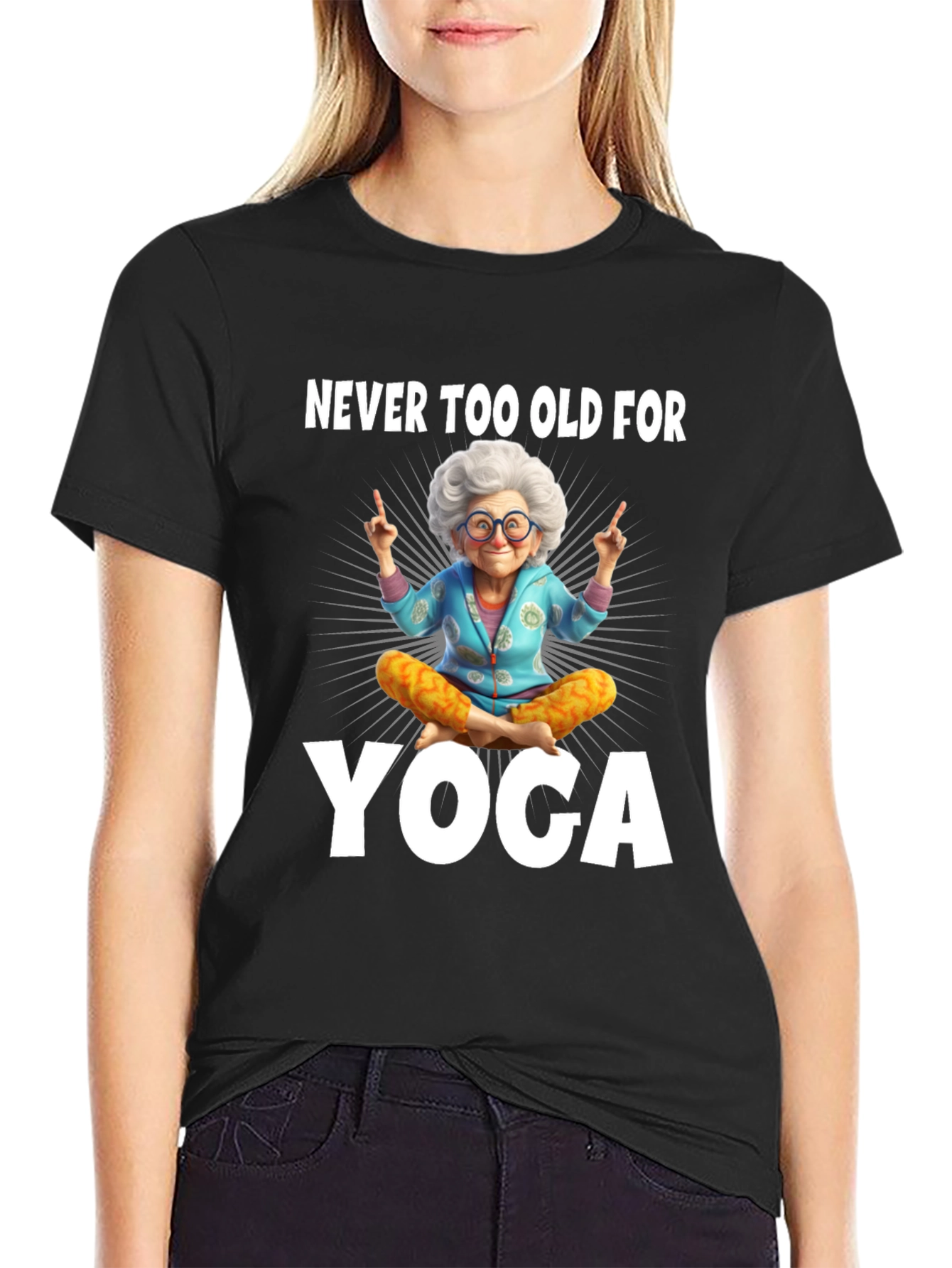 Never Too Old For Yoga Graphic Tee