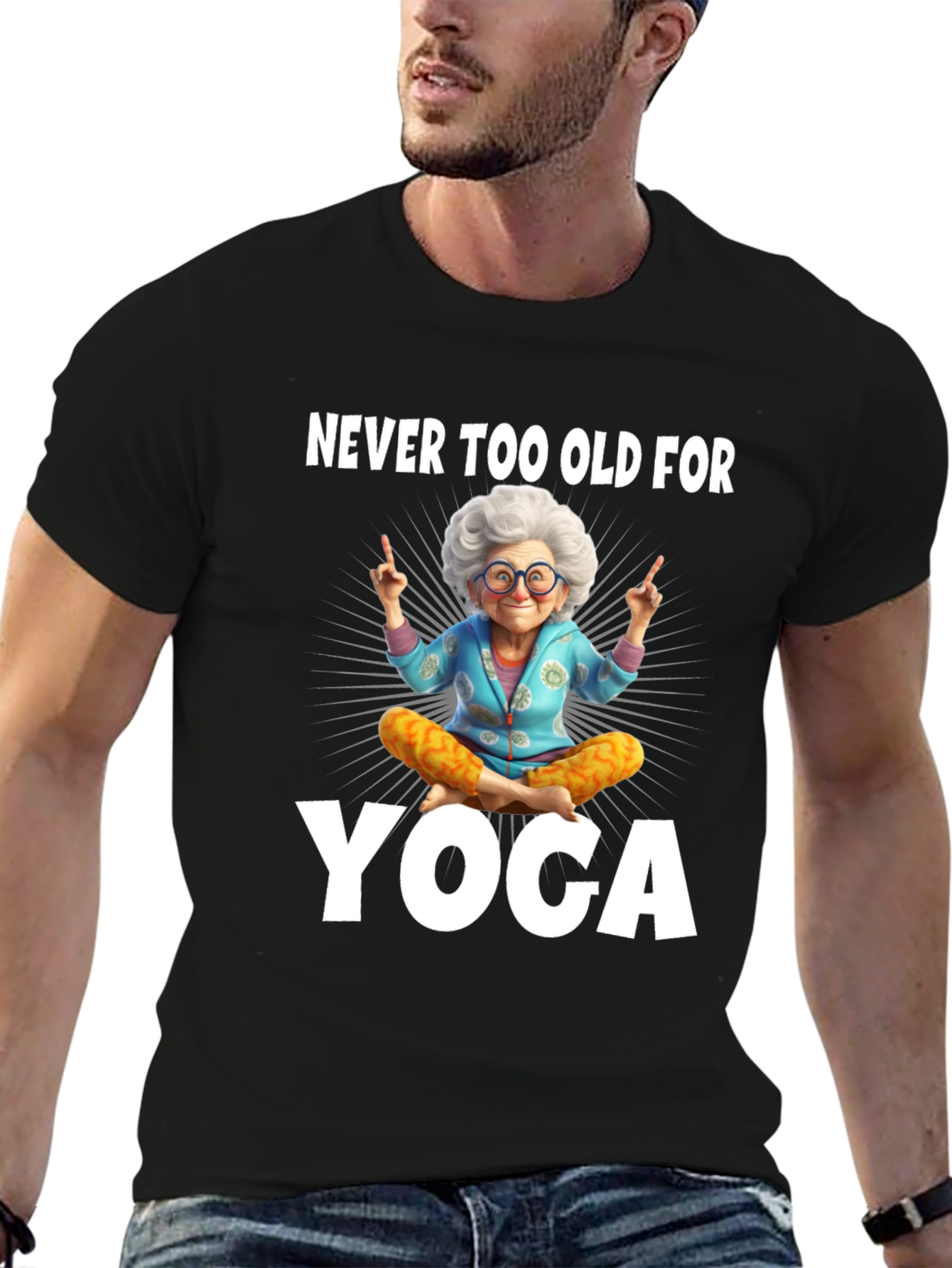 Never Too Old For Yoga Graphic Tee
