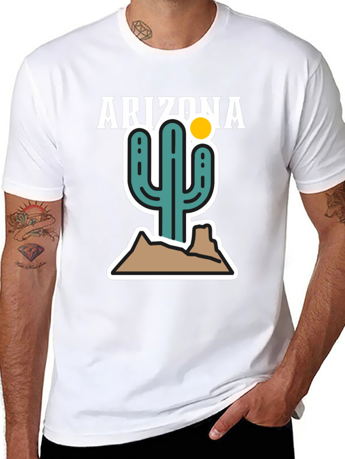 Arizona Cactus Graphic Tee - Desert Style Shirt