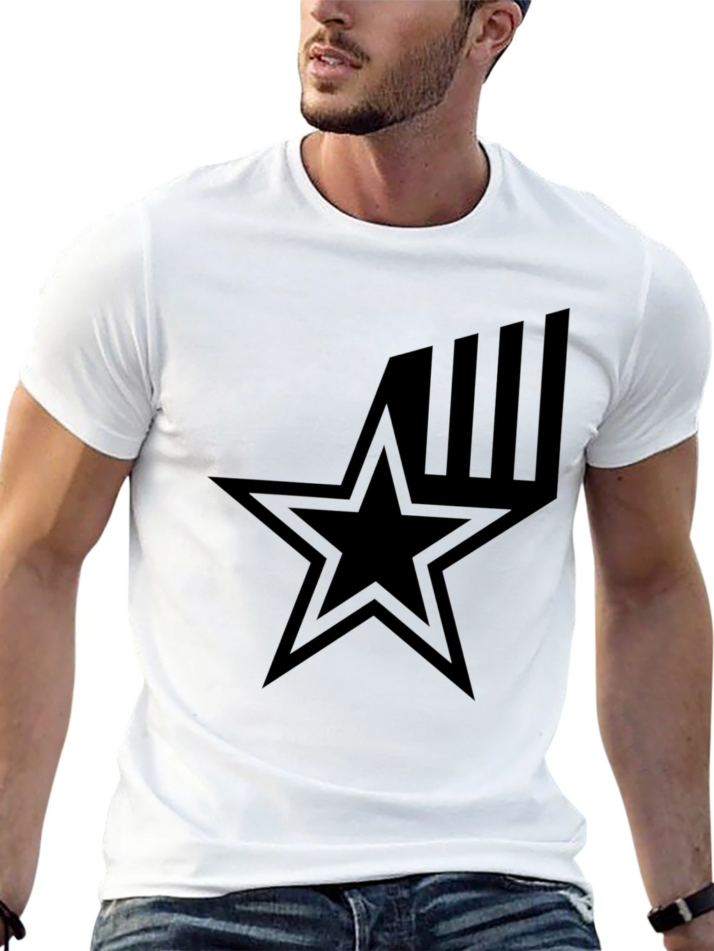 Star Graphic Black T-Shirt - Menswear Style