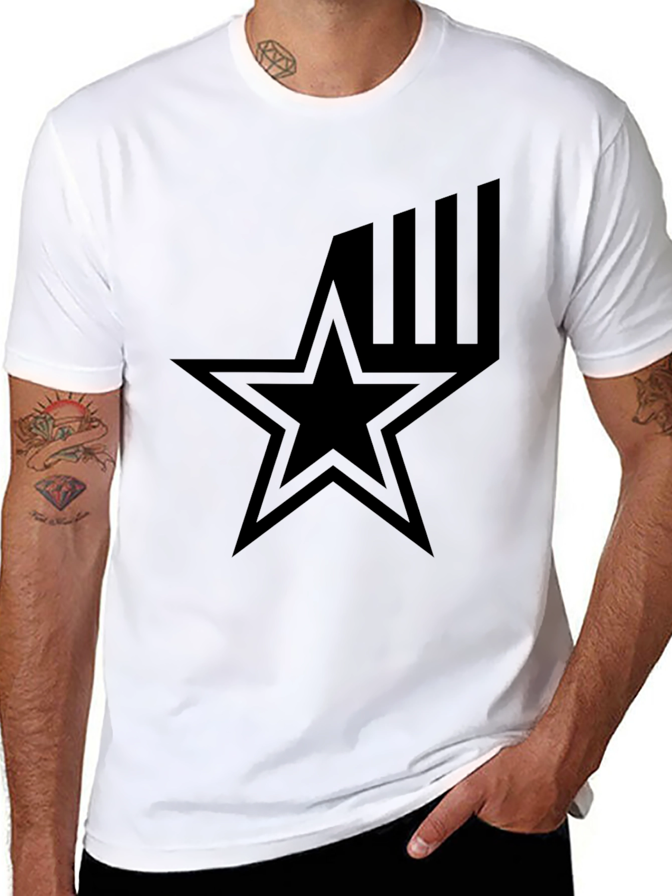 Star Graphic Black T-Shirt - Menswear Style