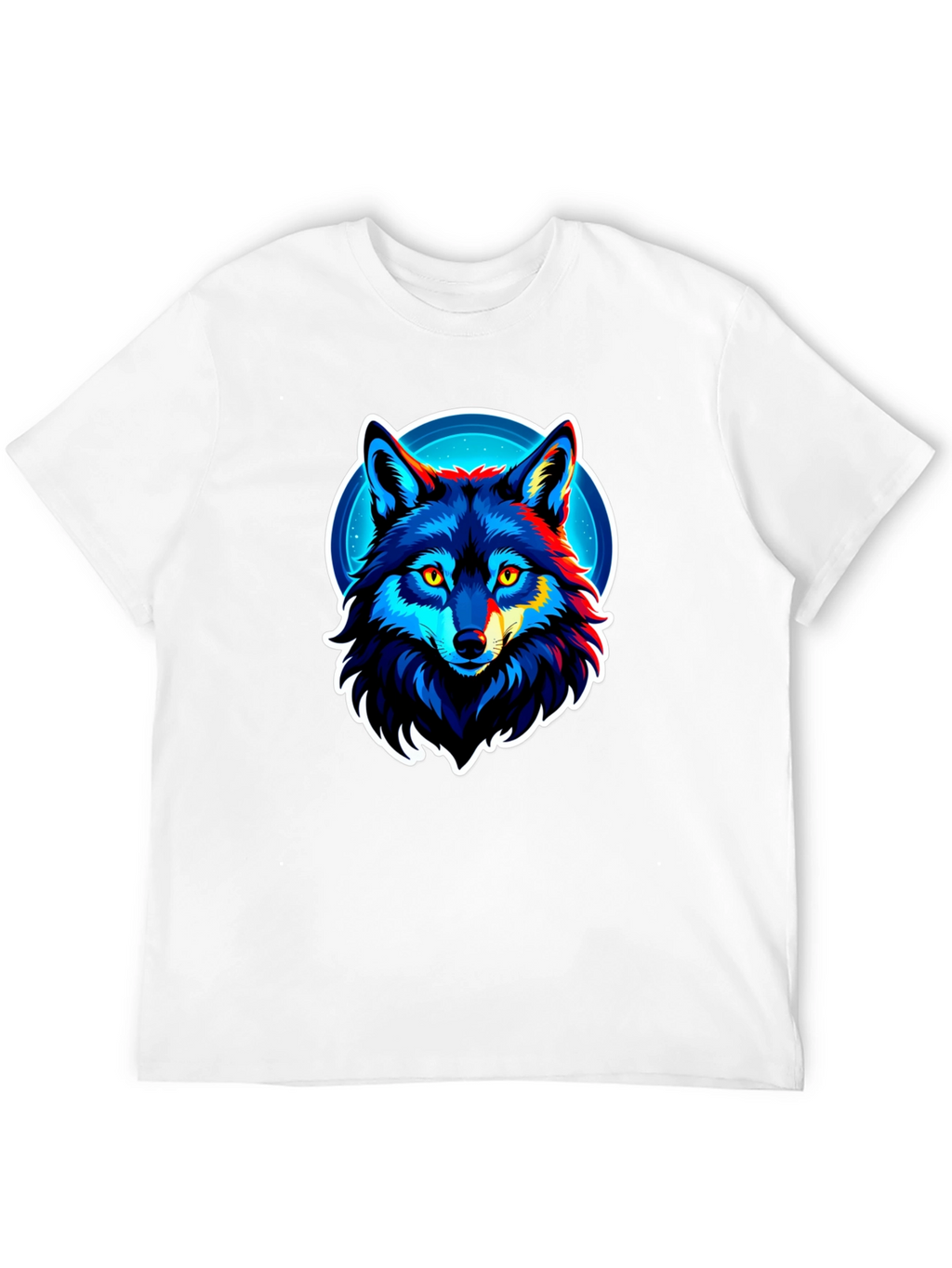 Cool Wolf Graphic Tee - Black Cotton Blend